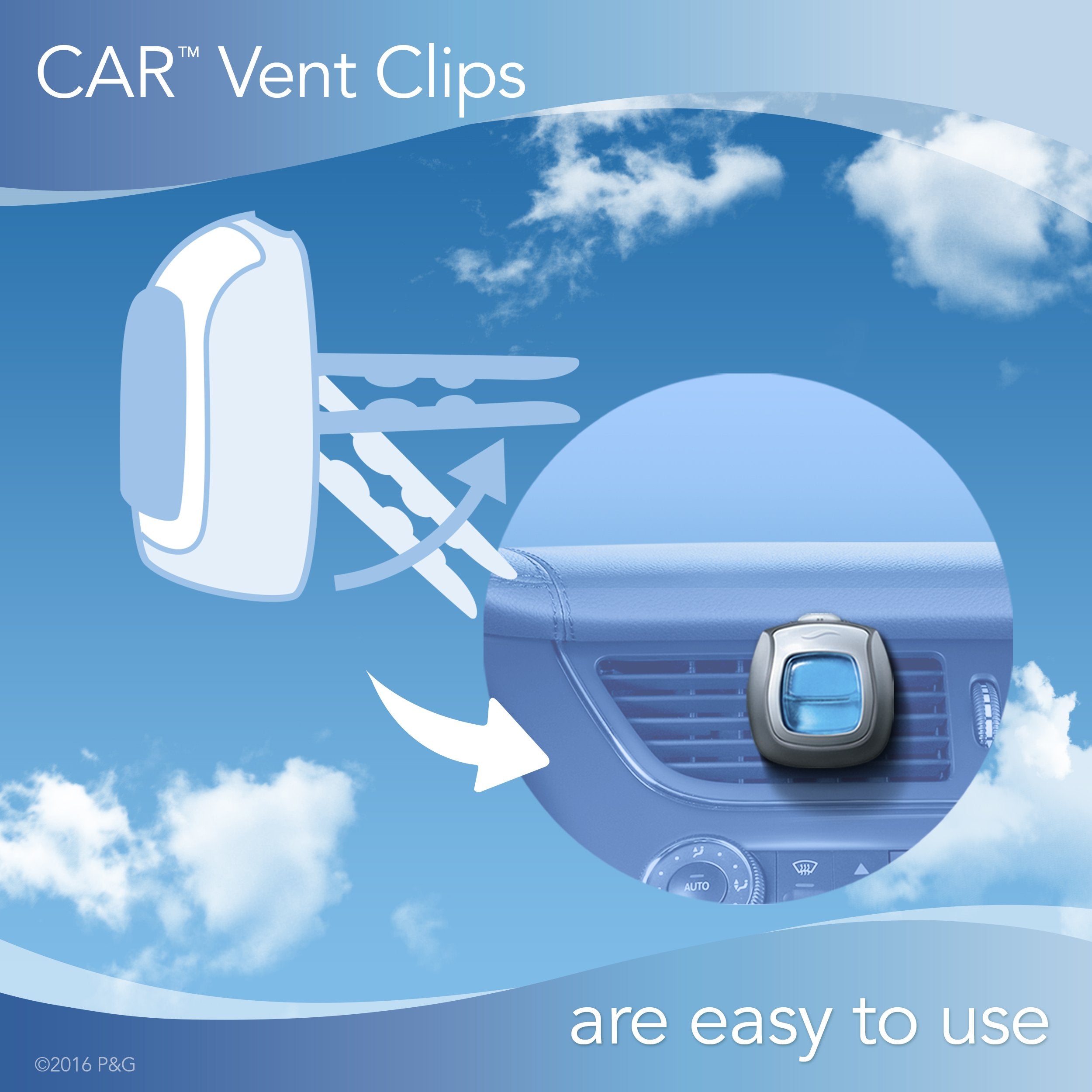 Febreze Car Vent Clip Air Freshener, Hawaiian Aloha 4 Pack