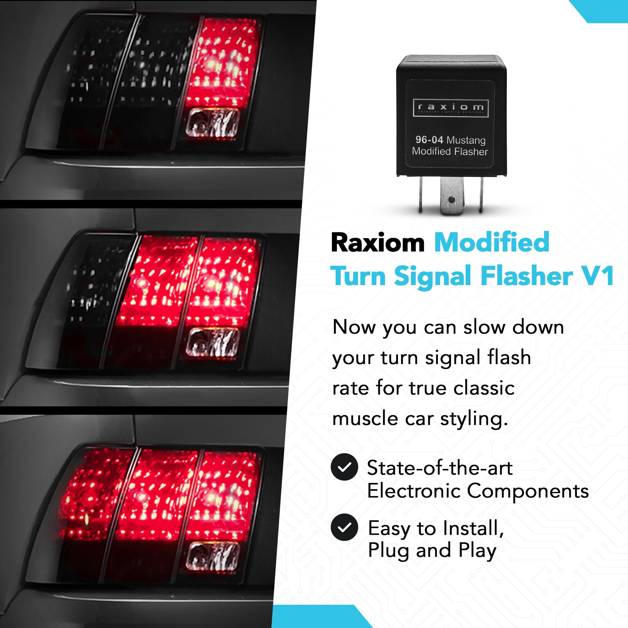 Raxiom Modified Turn Signal Flasher V1 (96-04 Mustang, Excluding 99-01 Cobra)
