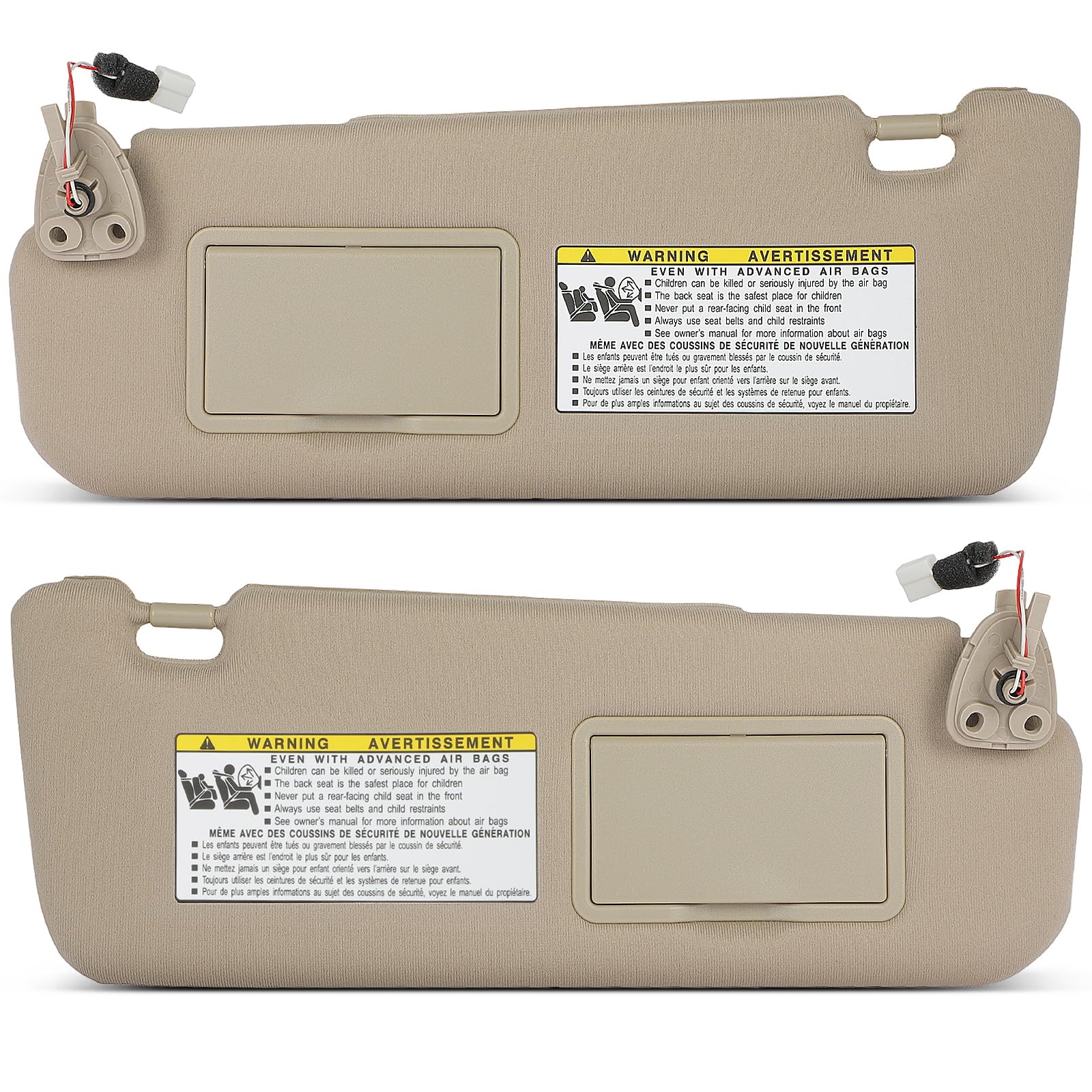 Scitoo Beige Left & Right Sides Car Sun Visor Assembly With Sunroof Fit For Hyundai Sonata 2005-2008
