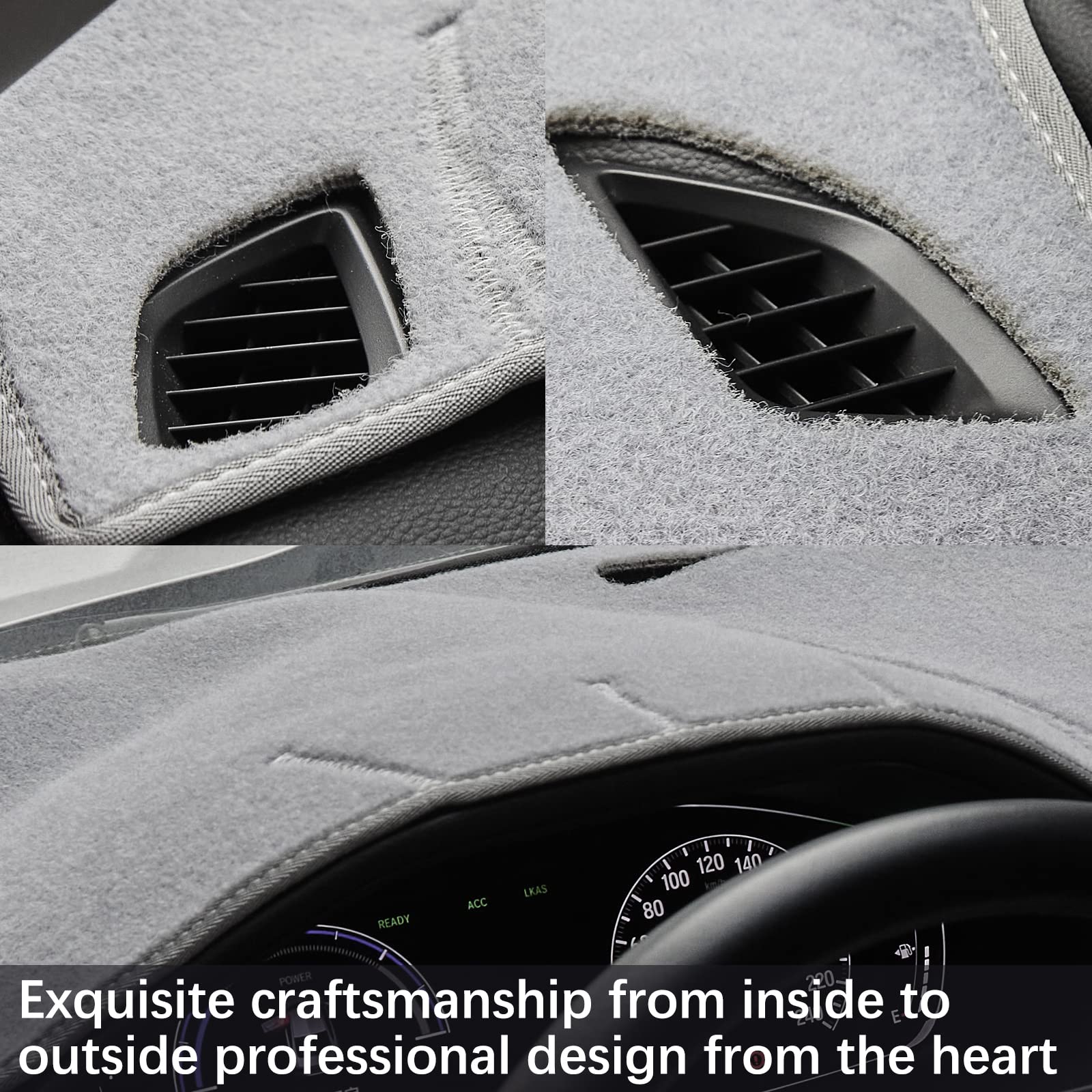 Berksyde Dashboard Dash Cover Mat Carpet Compatible With 02-05 Dodge Ram 1500 03-05 Dodge Ram 2500 3500(Grey)