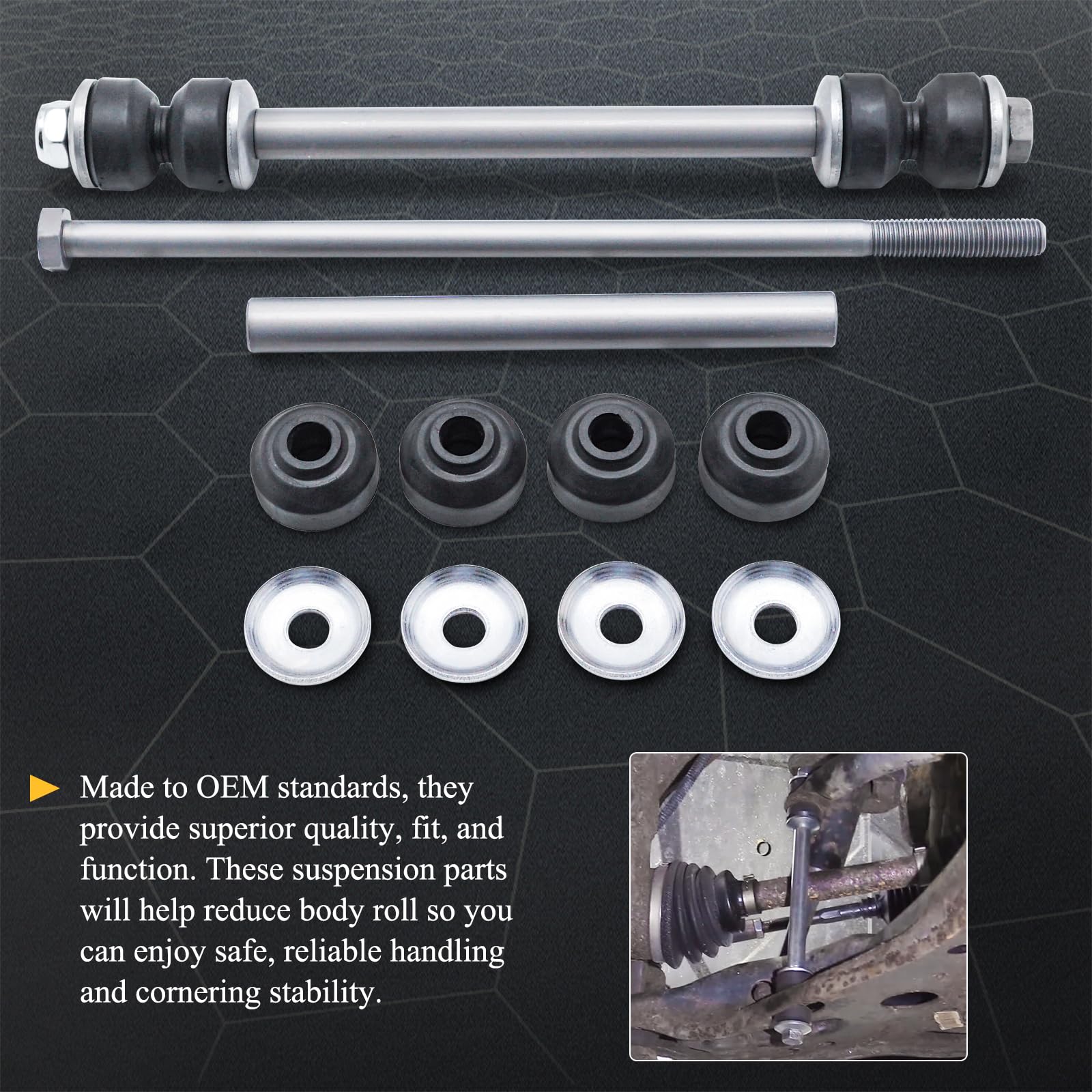 K7275 Zinc-Nickel Alloy Front Stabilizer Sway Bar End Link For Dodge Ram 1500 Ram 2500 Ram 3500 Ford Explorer Ranger Mazda B2300