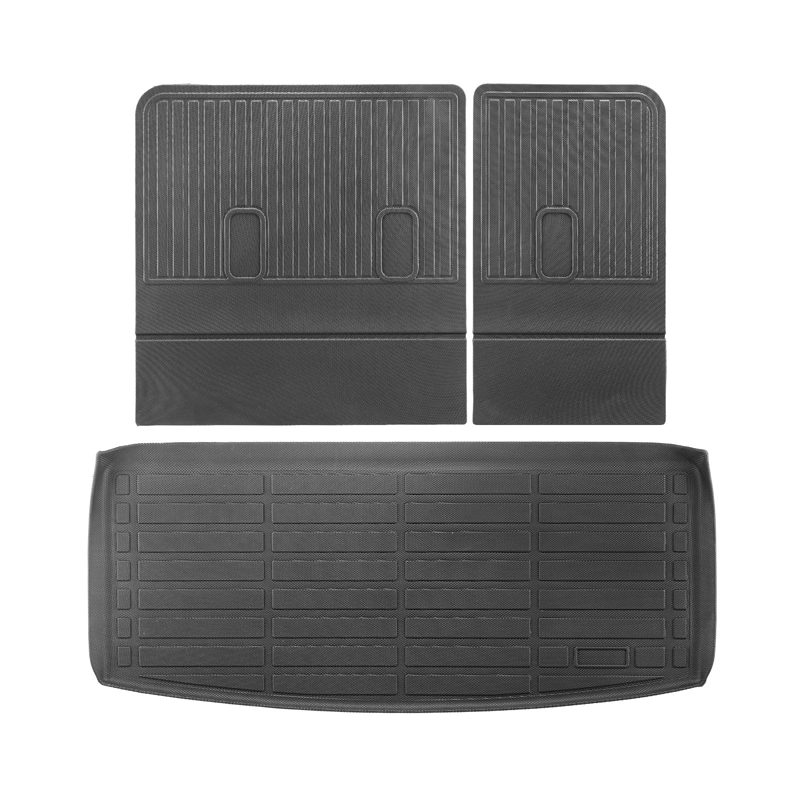 VEVOR Cargo Mats Compatible Tahoe & GMC Yukon 2021-2024, Custom Fit TPE Cargo Liner Set for SUVs, Trunk and Rear Back Seat Prote