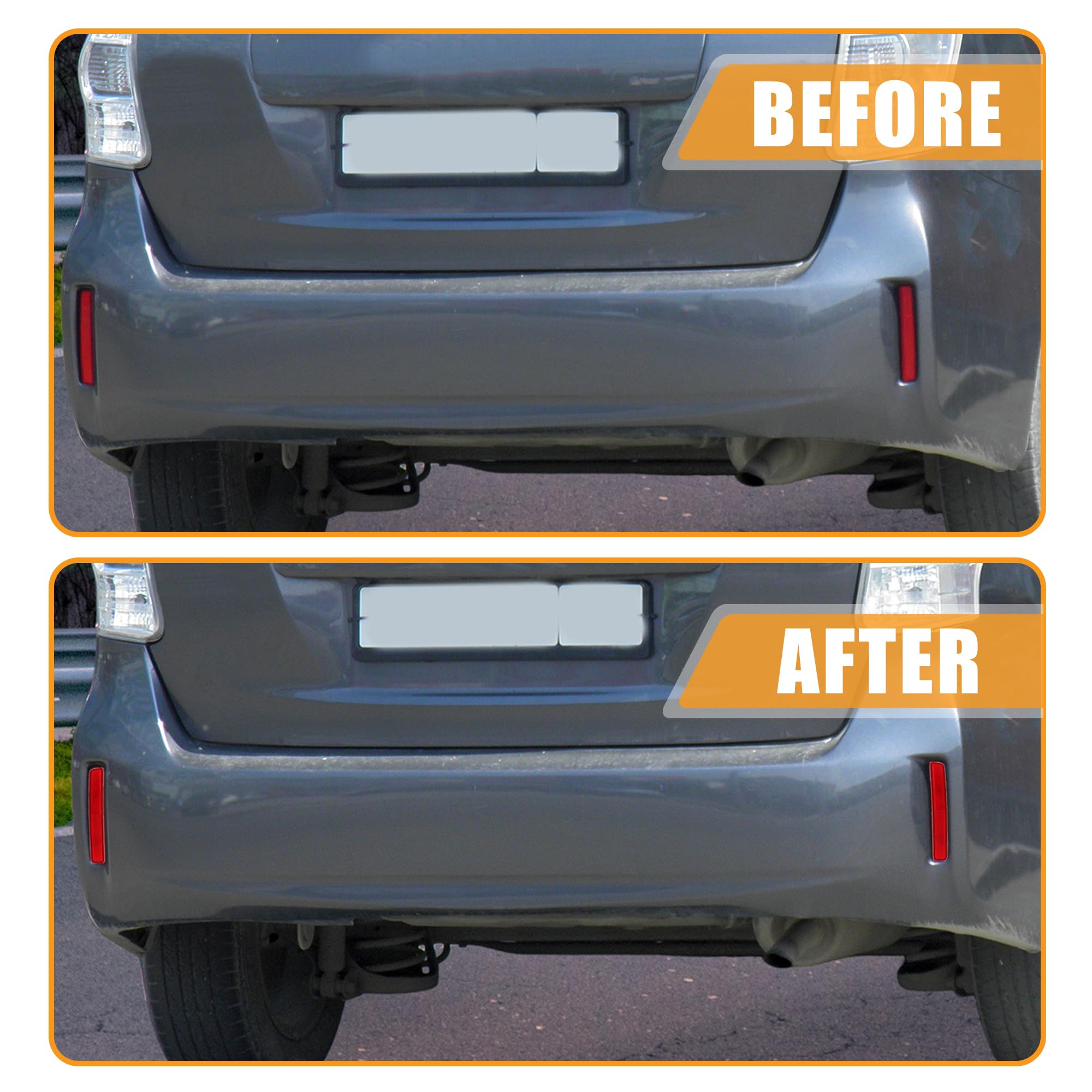 X Autohaux 1 Pair Rear Bumper Reflector Side Marker For Toyota Prius 2014-2019 Bumper Reflector Strip No.81920-47010/81910-47010