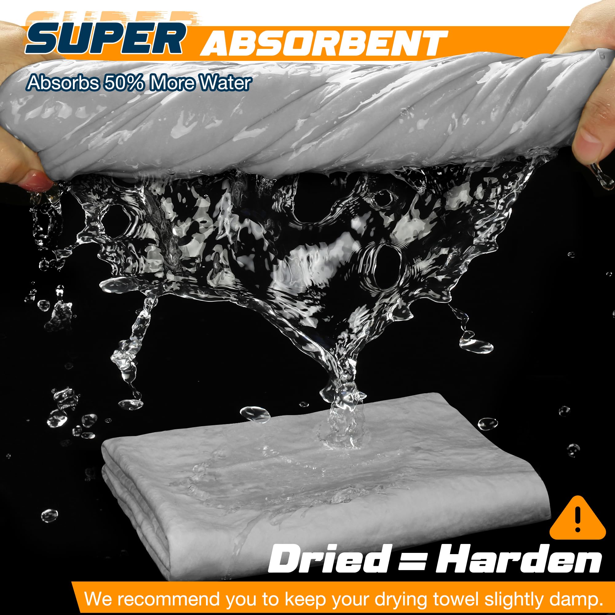 Idemeet Premium Absorbent Car Drying Towel 2 Pack 26/''X17/'' Super Soft Shammy Towel For Vehicle Reusable Chamois Cloth For Car