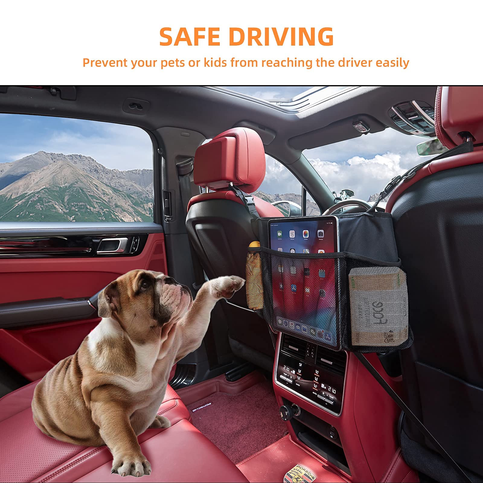 Wllwoo Wllwoo Car Net Pocket Handbag Holder Between Seats Back Storage Organizer Purse Holder For Console Front Seat Storage Bar