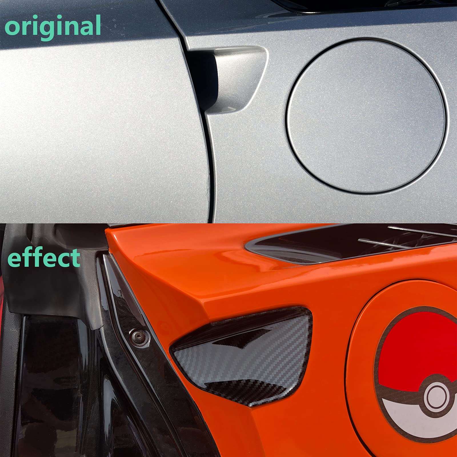 Koleddy For Corvette C7 Carbon Fiber Look Door Handle Trim Accessories For 2014-2019 Chevrolet Corvette C7