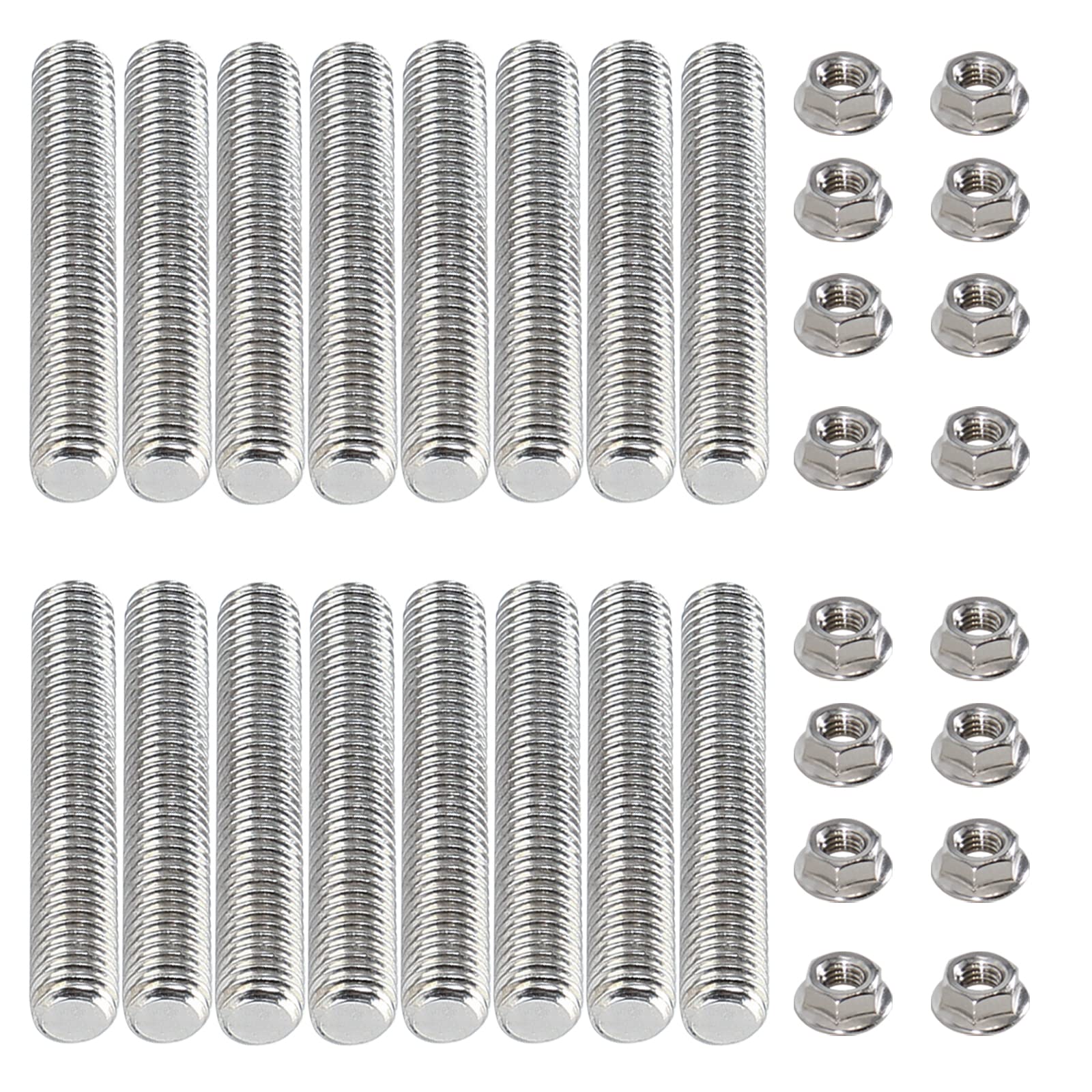 Gstp M8*1.25 Studs Kit Exhaust Studs And Nuts Kit Compatible With Ford 4.6L 5.4L F150 F250 Studs And Nuts Stainless Steel