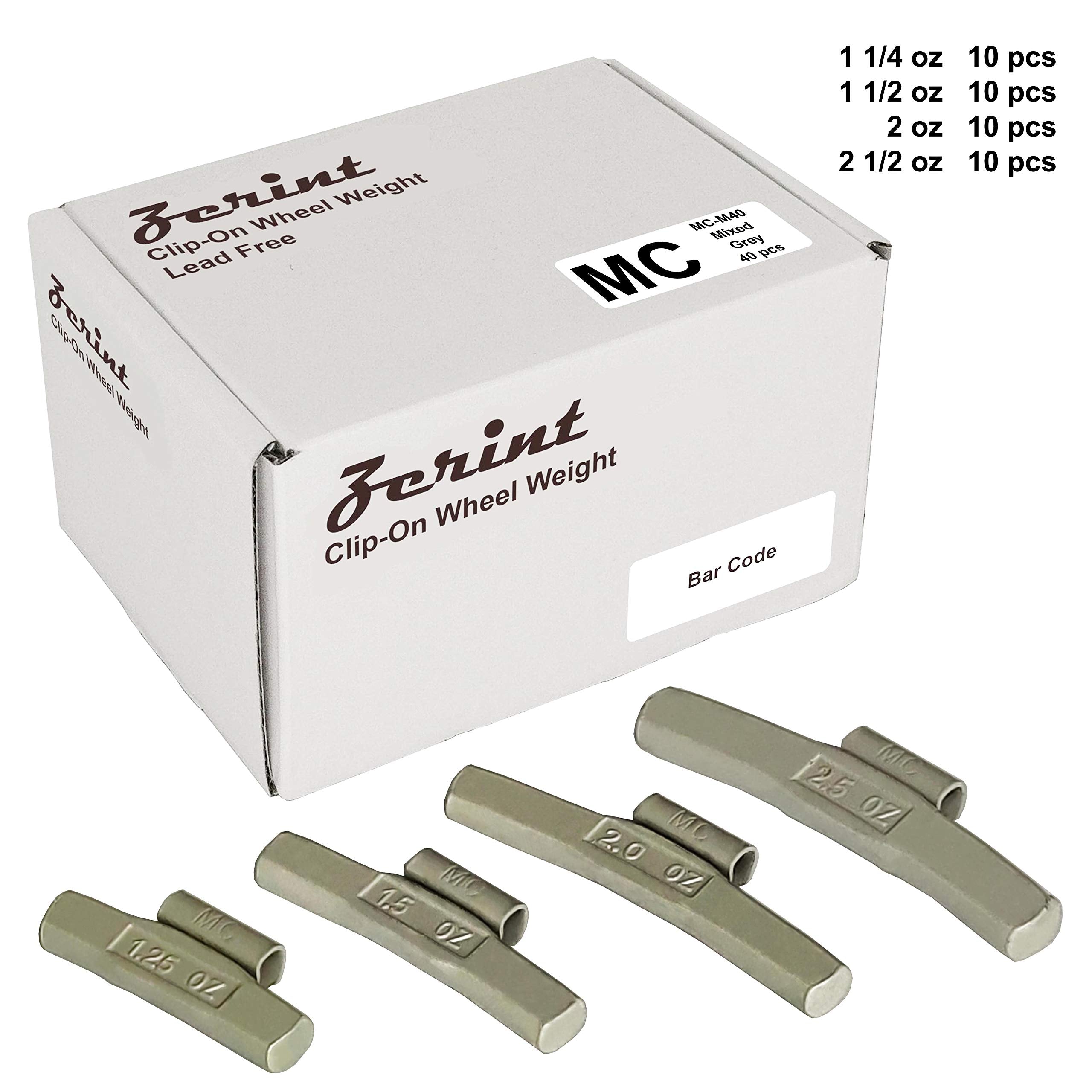 Zerint Mc-M40 Wheel Weight Kit Mc Style Grey 40Pcs/Kit: 1 1/4Oz, 1 1/2Oz, 2Oz And 2 1/2Oz 10Pcs Each