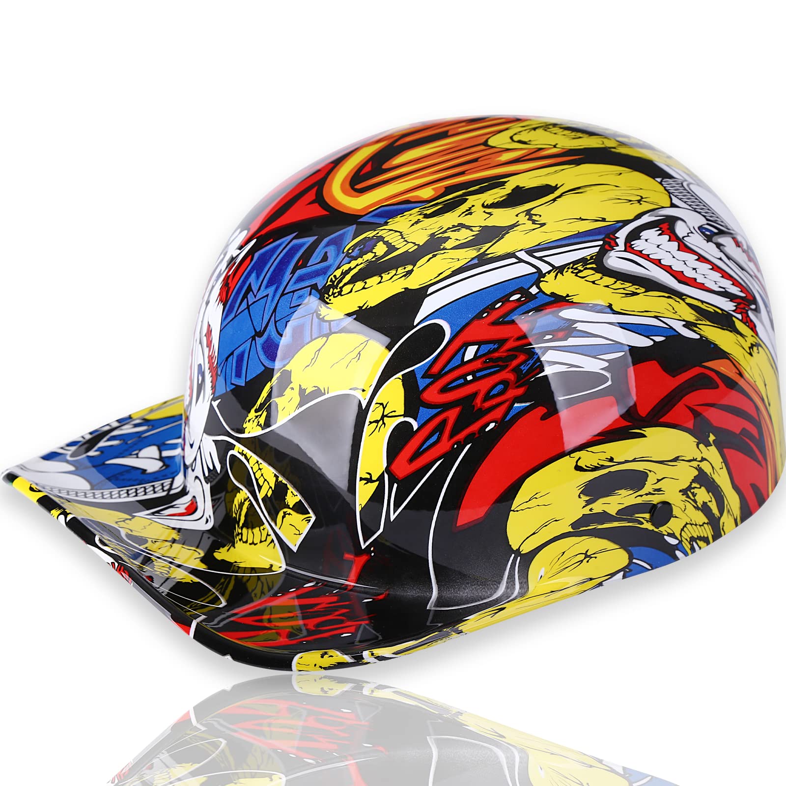 Yesmotor Baseball Style Cap Motorcycle Helmet Unisex-Adult - Dot Approved (Painting,Xxl)