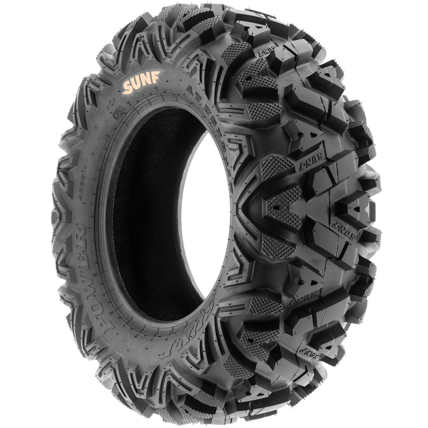 SUNF ATV UTV All Terrain Tires - 26x10-12, 6 PR, Model A033, Black, Pair of 2
