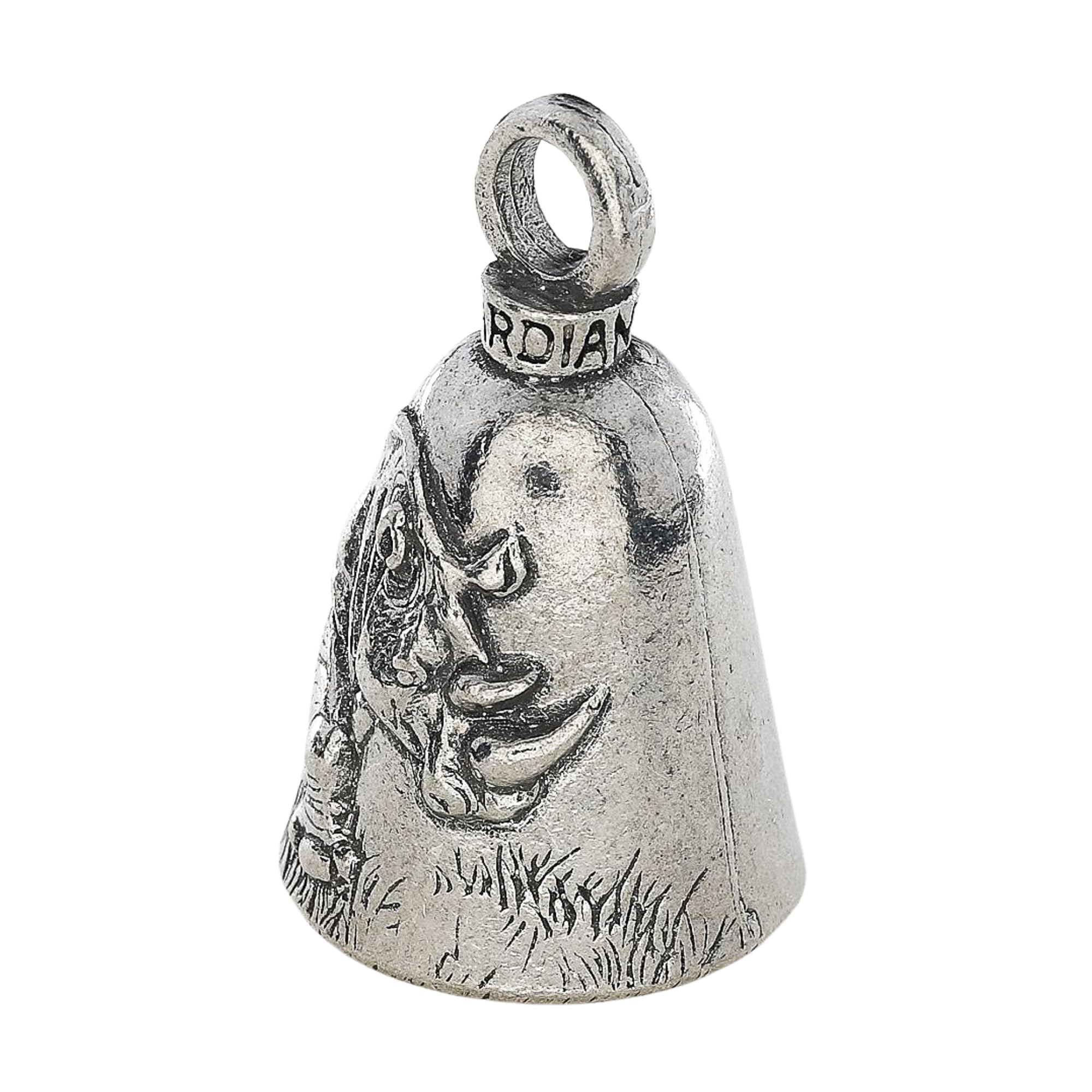 Guardian Bell Rhino Good Luck Bell W/Keyring & Black Velvet Gift Bag | Motorcycle Bell | Lead-Free Pewter | Made In Usa
