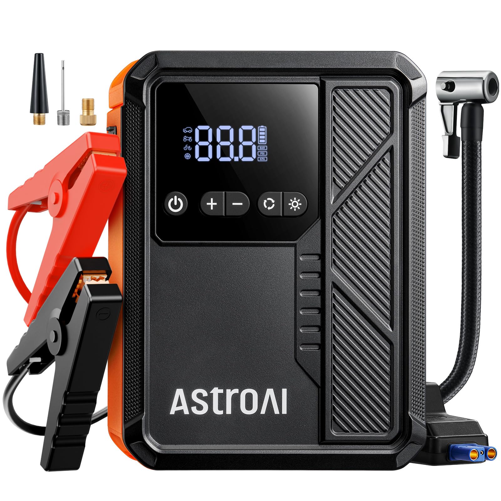 AstroAI Beta822 3000A Jump Starter with Air Compressor, 150PSI Portable Tire Inflator with Auto-Shutoff, 12V Car Battery Booster