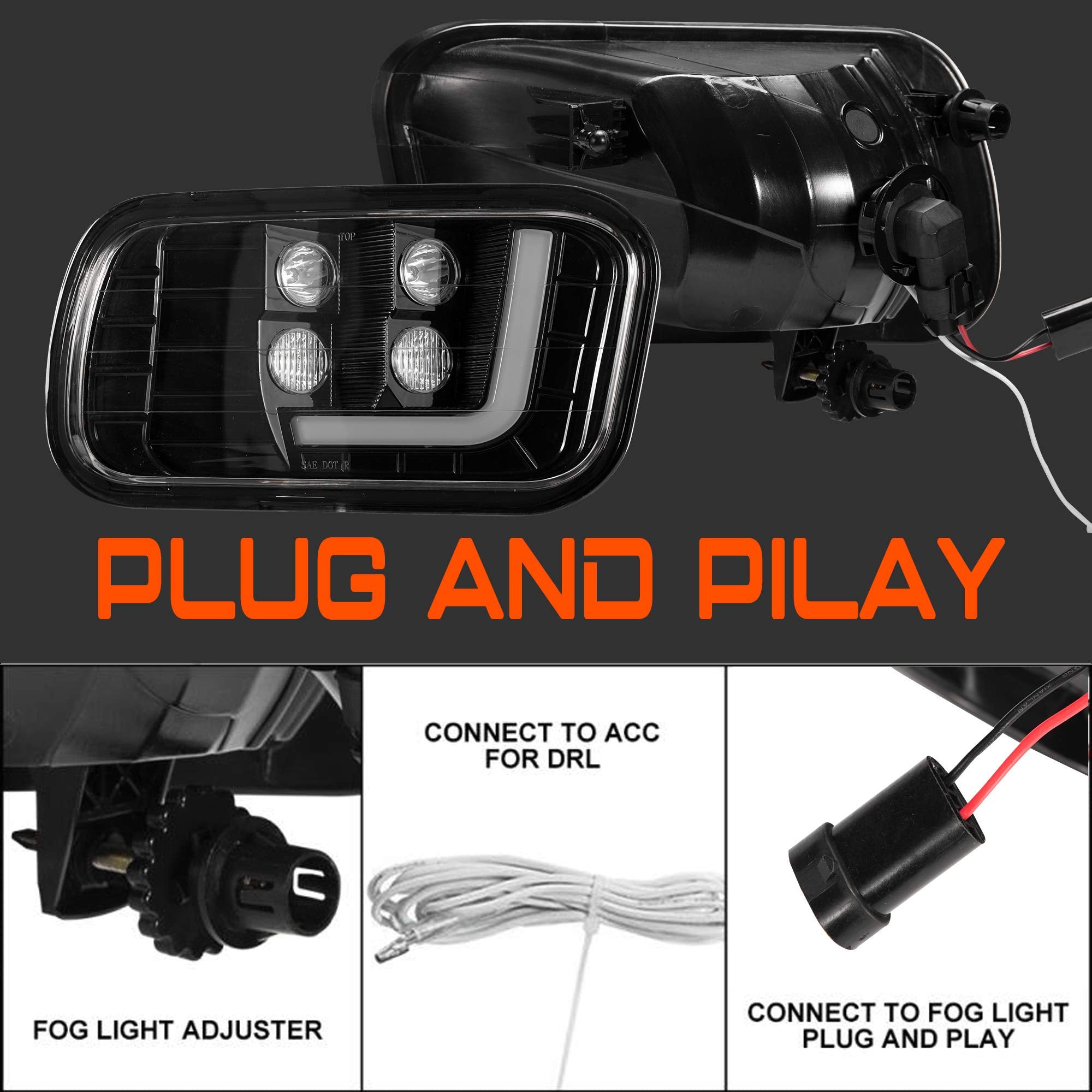 Led Fog Light With Daytime Running Light For Dodge Ram 2009-2012 1500, 2010-2017 2500/3500 Driving Fog Lamps Assembly Pickup Truck