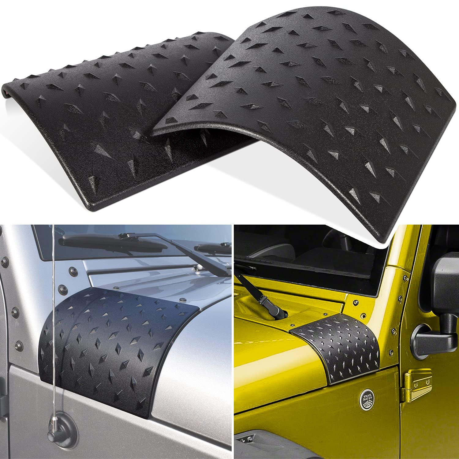 Danti Black Cowl Body Armor Outer Cowling Cover For Jeep Wrangler Jk Jku Unlimited Rubicon Sahara X Off Road Sport 2007-2018 (Pa