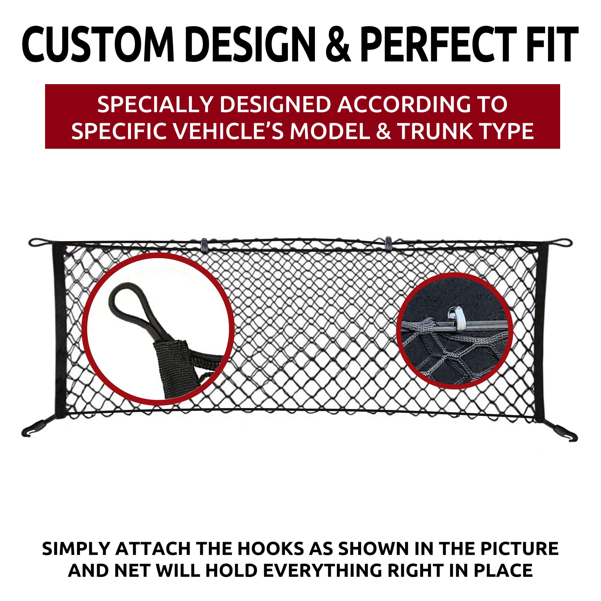 Envelope Style Automotive Elastic Trunk Mesh Cargo Net For Lexus Nx 2015-2024 - Premium Trunk Organizer And Storage - Luggage Ne