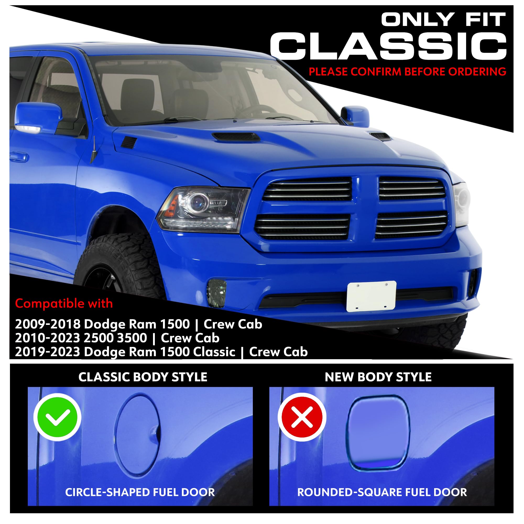 Tyger Auto 3.5'' Rider Running Boards Compatible With 2009-2018 Dodge Ram 1500; 2010-2025 2500 3500; 2019-2024 Classic | Crew Ca