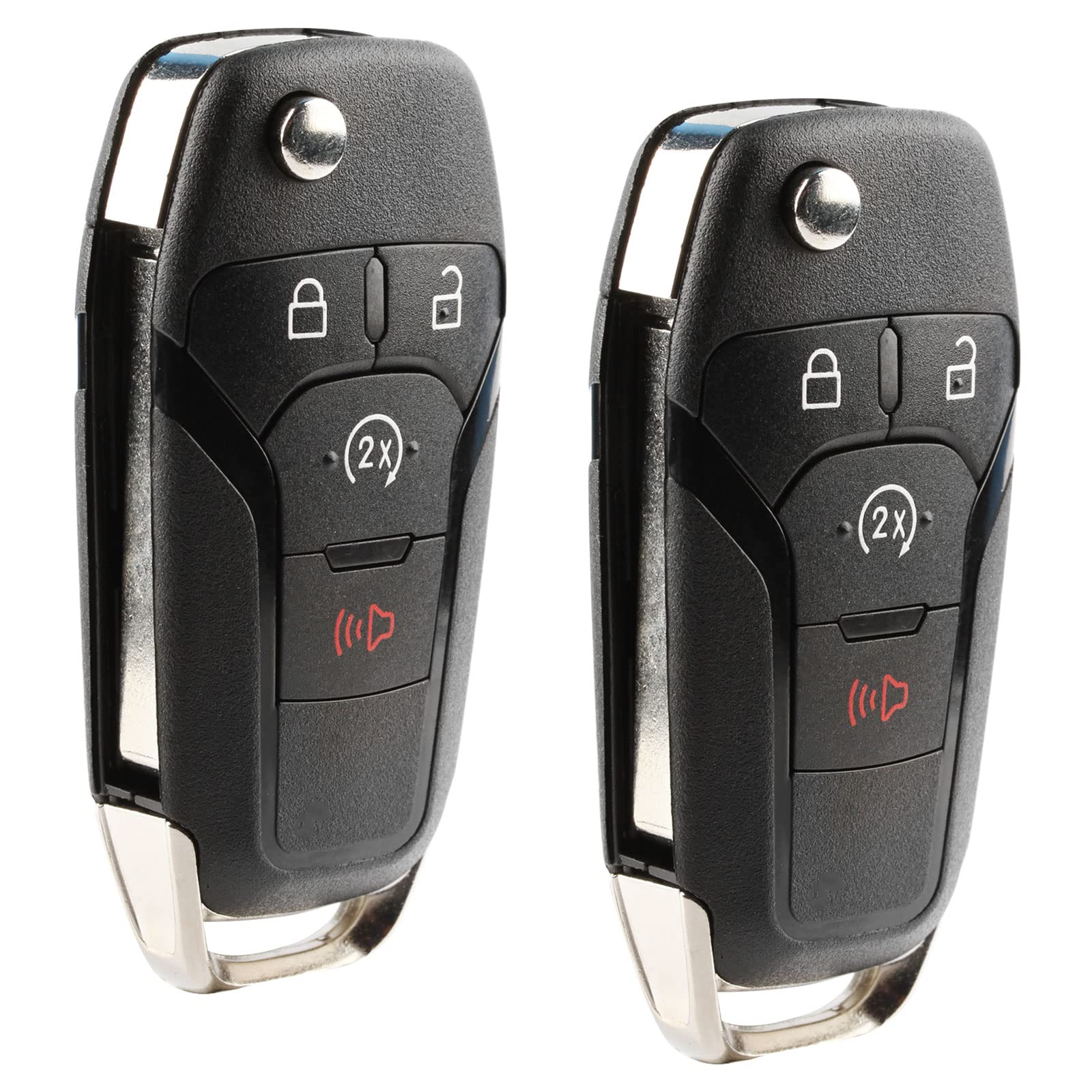 Replacement for 2015-2022 Ford F150 Bronco Ranger Raptor 4-Button Remote Start Flip Key Fob N5F-A08TDA 164-R8134 902mhz (Set of 