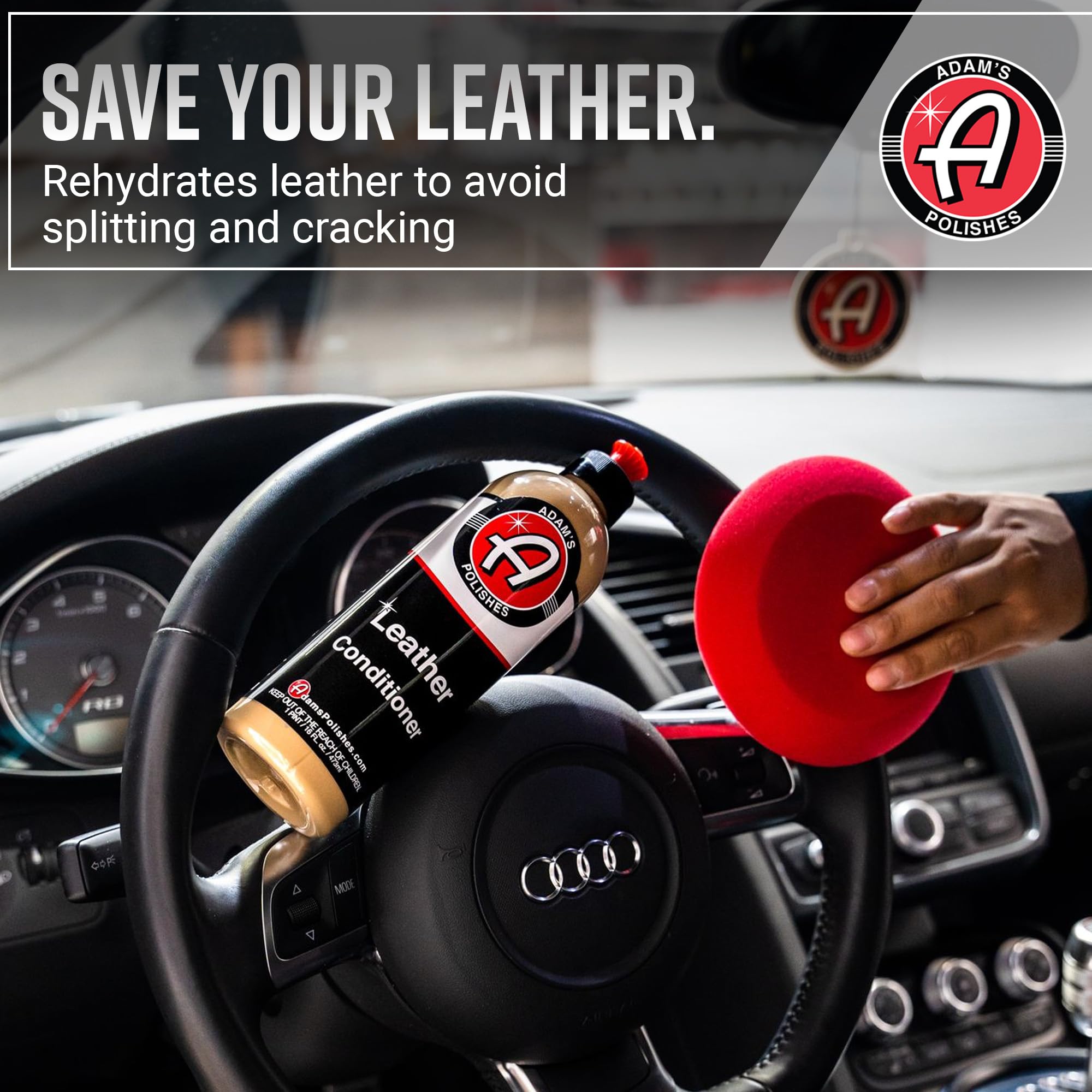 Adam'S Polishes Leather Care Kit - Leather Cleaner & Leather Conditioner Car Cleaning Supplies  Uv Protection For Interior Acces