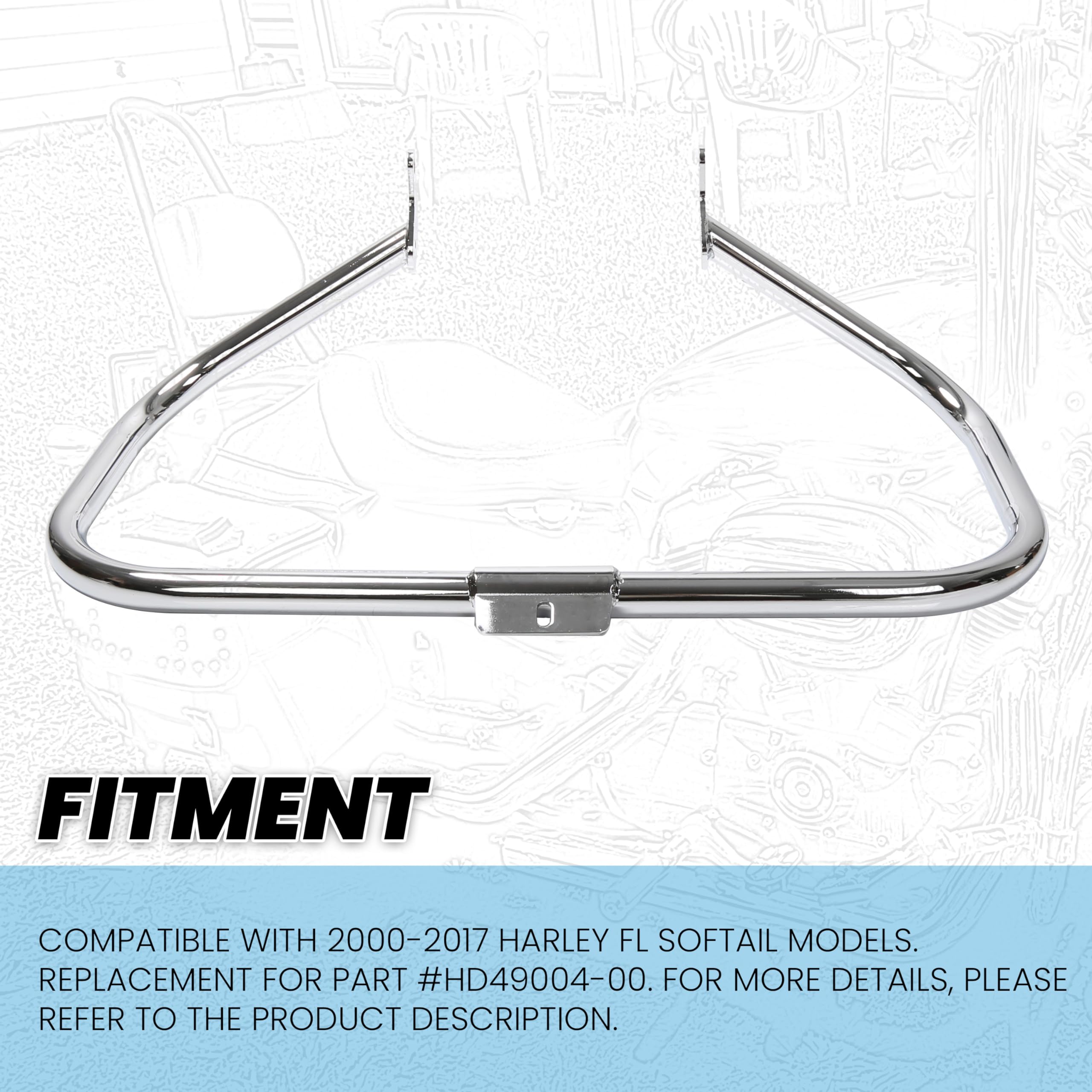 ECOTRIC Chrome Engine Guard Highway Crash Bar Compatible with 2000-2017 Harley Heritage Softail Fat Boy Springer FLST Replacemen