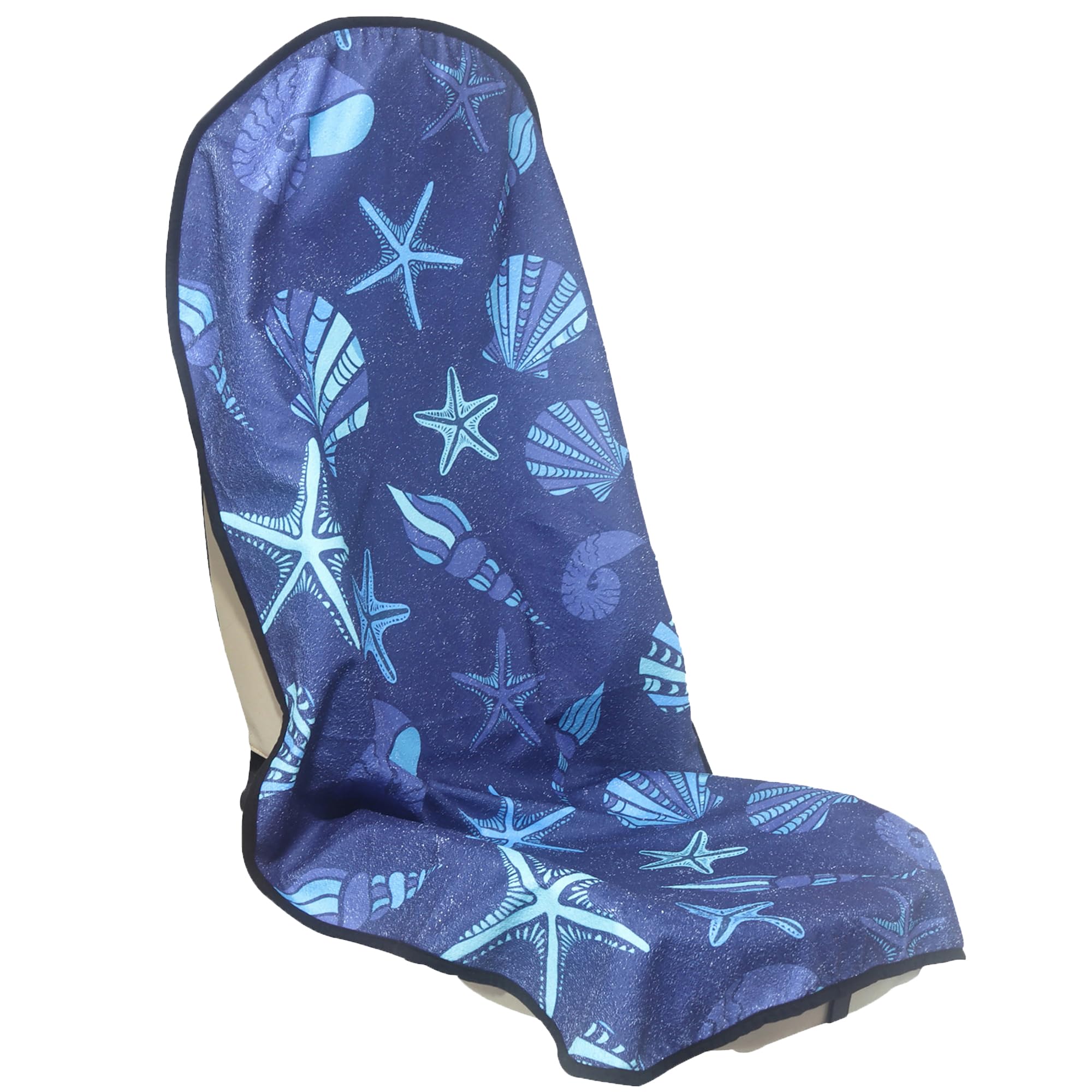 Loyagour Car Seat Cover Protector Front Seats,For Gym Workout,Running,Swimming,Beach And Hiking,Waterproof Sweat Towel Bucket Seat Covers For Trucks Suv Jeep (Conch Shells Starfish, 1Pcs)