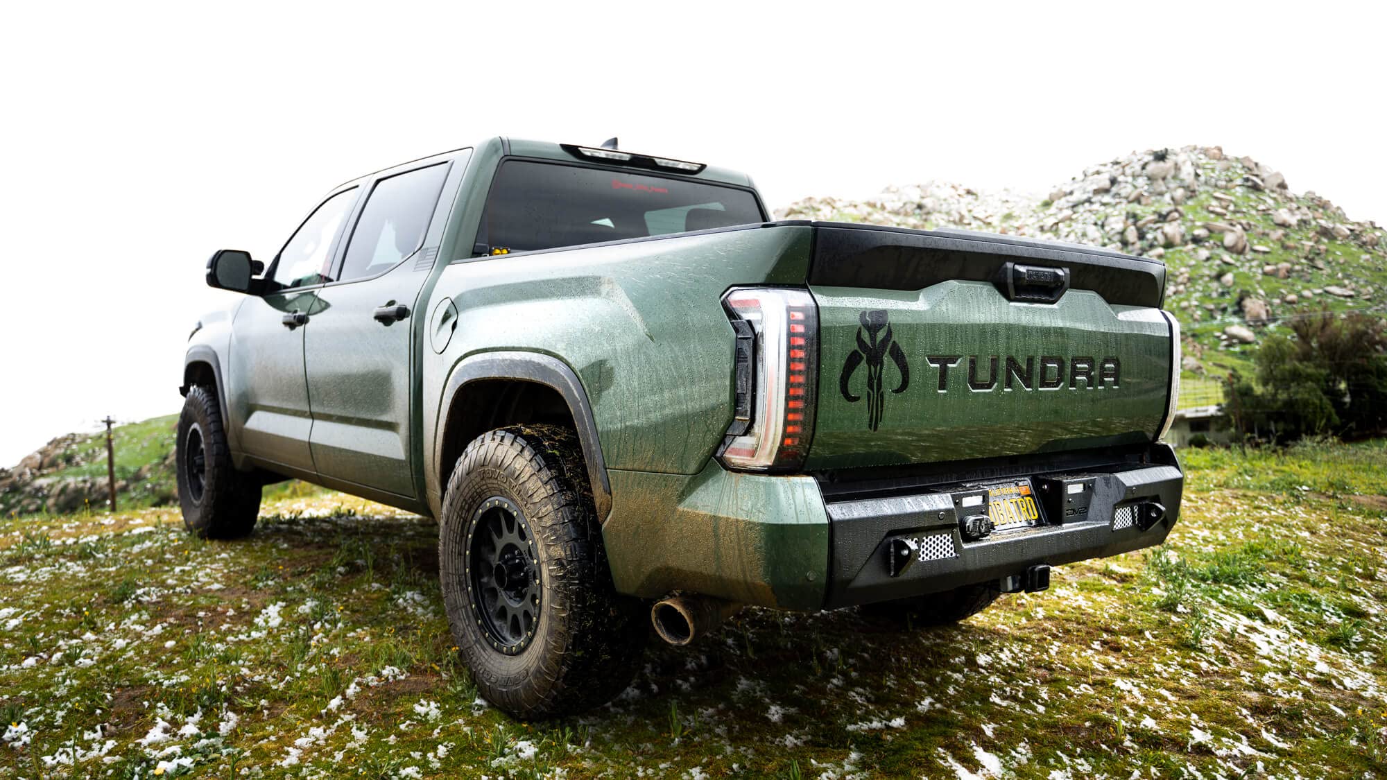 Mto Series Rear Bumper For 2022-2024 Toyota Tundra | Retains Oem Features | Light Mounts For (2) 3' Light Pods | Sleek And Tough Mid-Width Design | Bolt-On Design | Dv8 Offroad