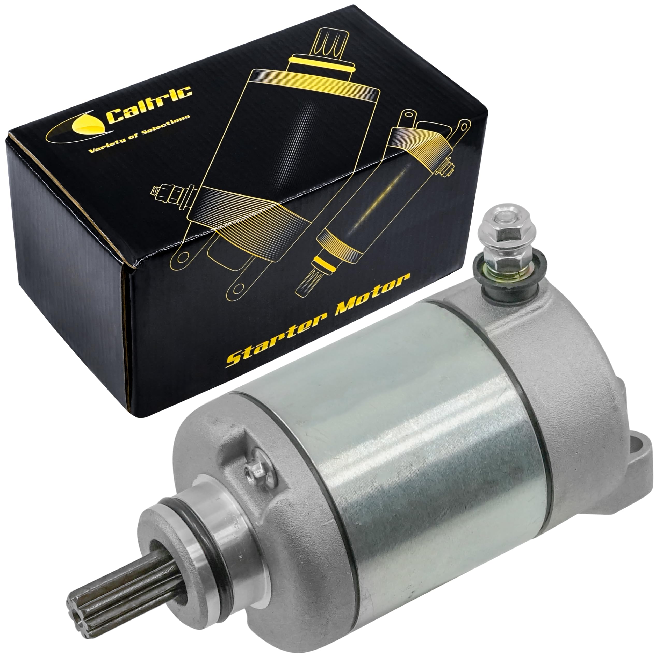 Caltric Starter Motor Compatible with Yamaha YZF R6 2006 2007 2008 2009 2010-2020 Motorcycle CW 12 V