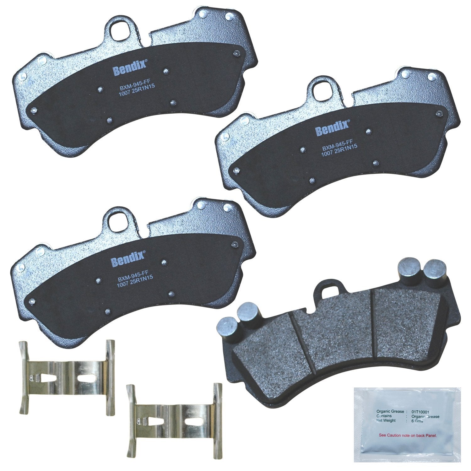 Bendix Priority1 Cfm1007 Semi-Metallic Front Brake Pads For Mercedes-Benz G65 Amg 2014, G550 4X4 2018-2017, Porsche Cayenne 2006