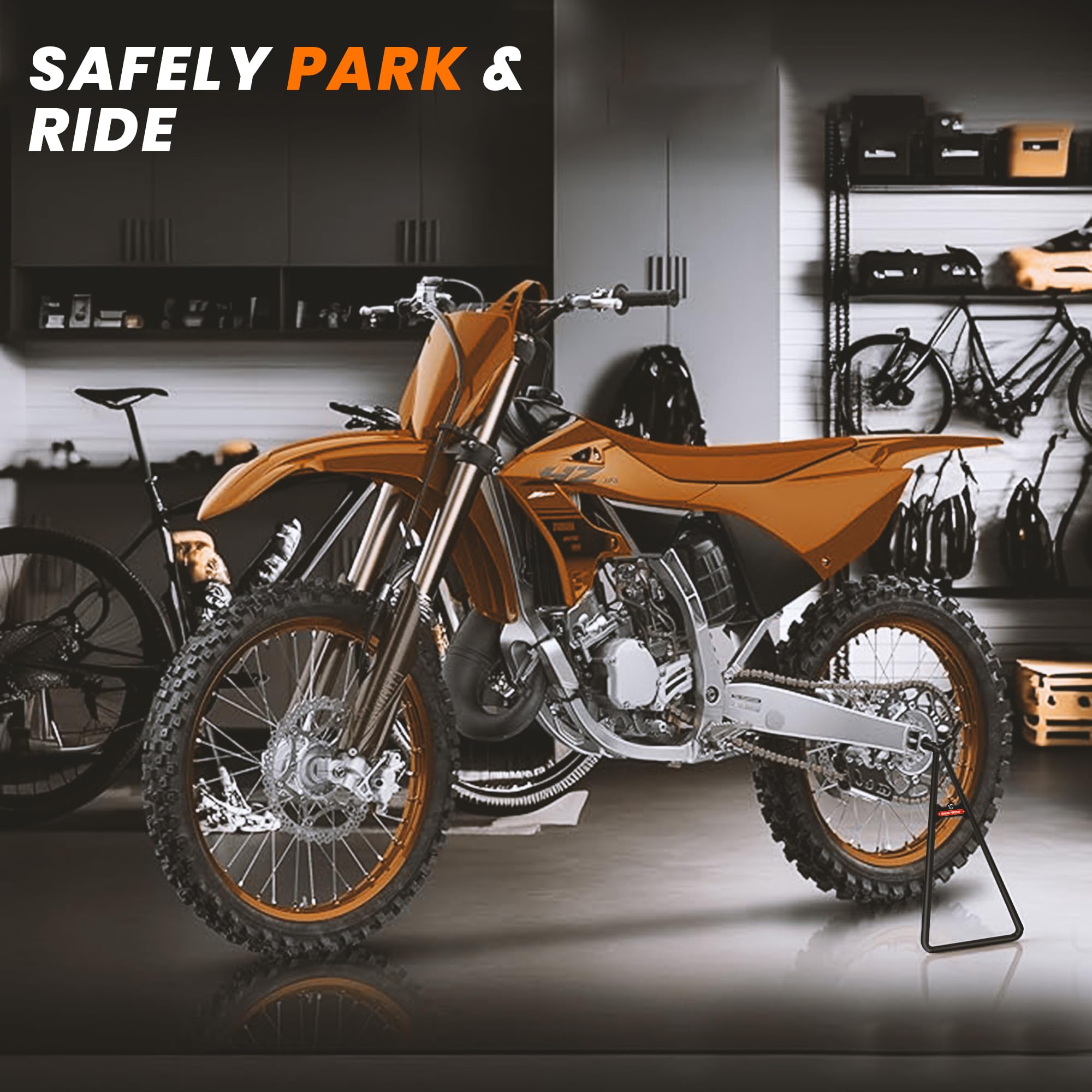 Grand Pitstop Motorcycle & Powersports Maintainence Stand Dirt Bike Triangle Stand Motorcycle Stand Kickstand For 80-500Cc Dirtb