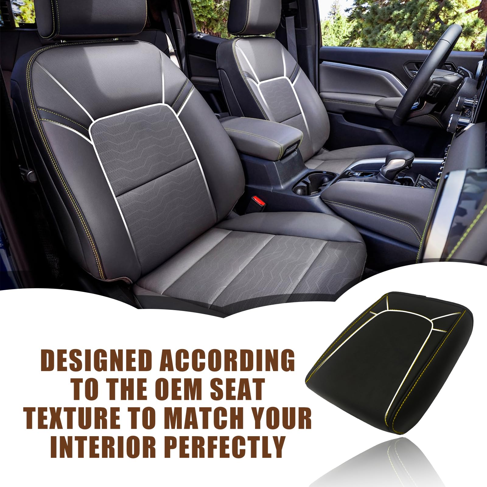 Muslogy Center Console Armrest Cover Compatible With Colorado/Gmc Canyon 2023 2024 2025 Zr2 Z71 Trail Boss Lt Wt Elevation At4 D