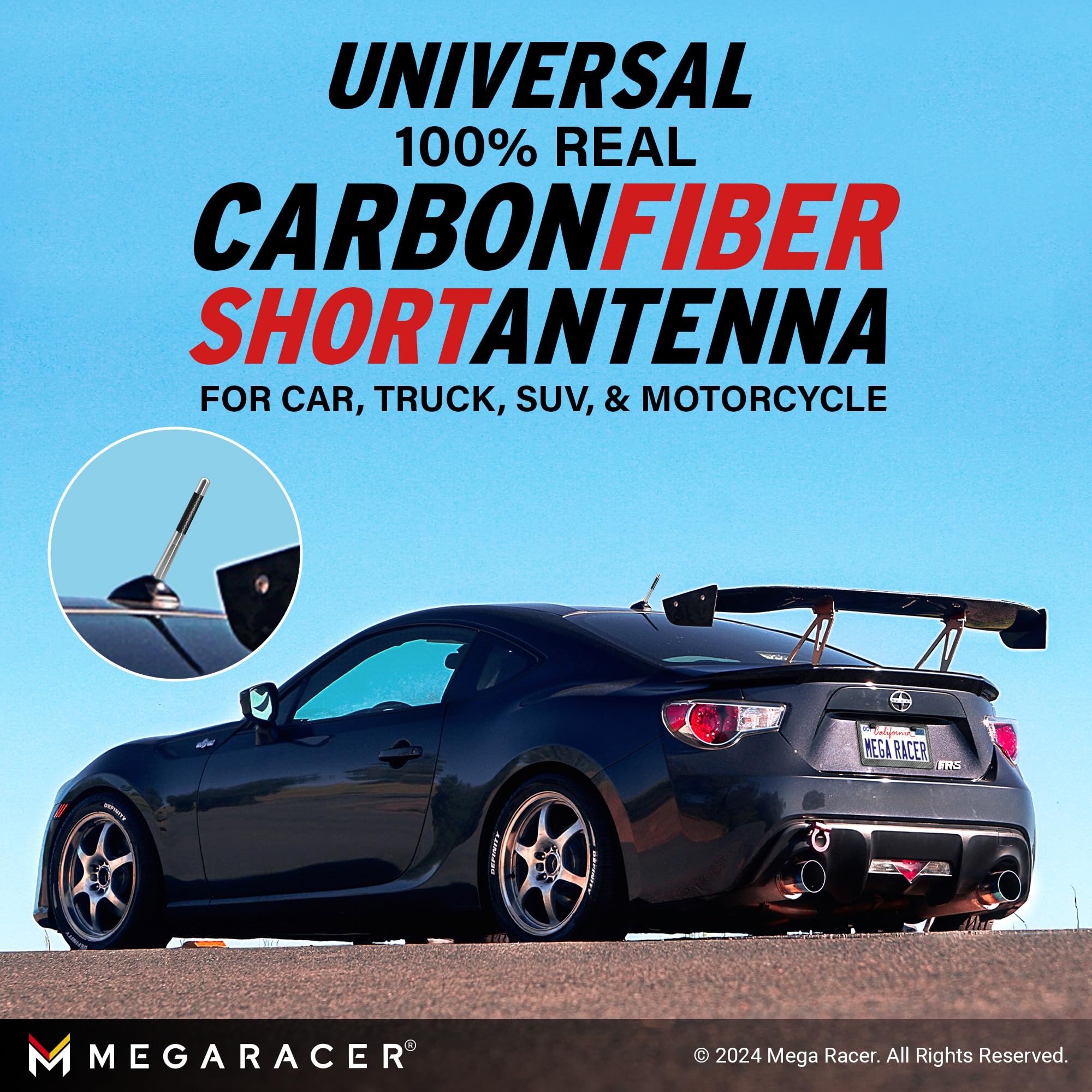 Universal Car Antenna Replacement | Truck Antenna | 5 Inch Carbon Fiber | Antena Para Carro | Short Antenna For Truck | Ram Ford