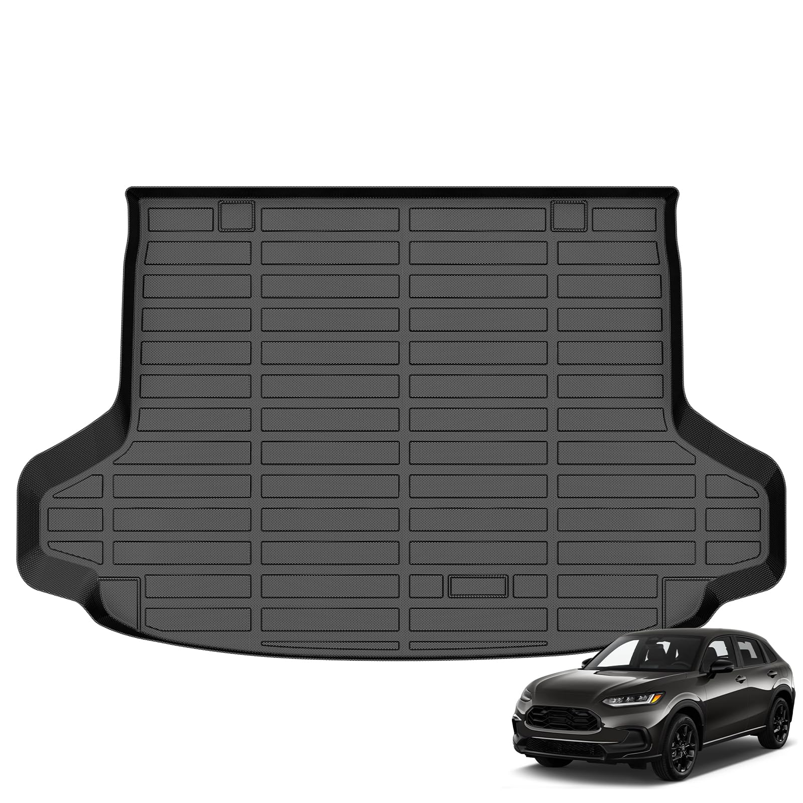 GINOWY-Cargo Liner for Honda HR-V 2023 2024 2025, All Weather 2024 HRV Trunk Mat Waterproof Cargo Mat HRV 2025 TPE Rubber Durabl