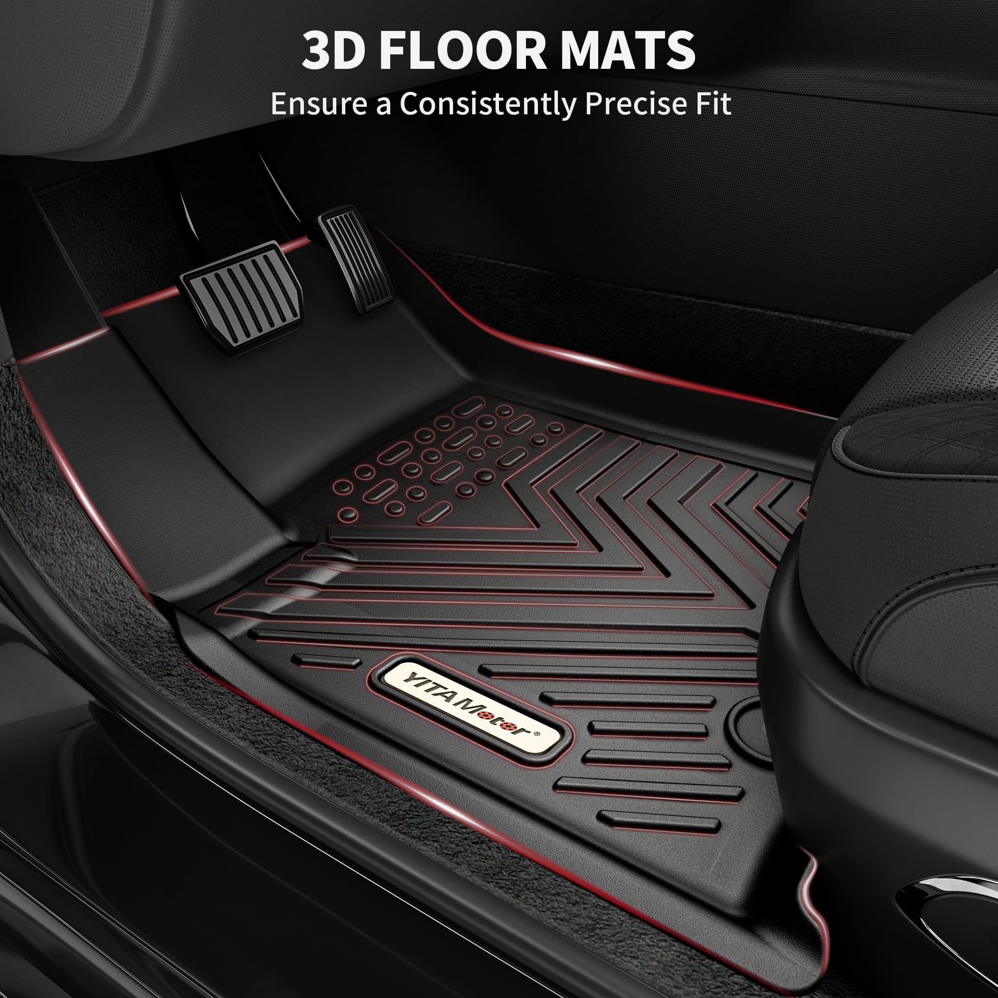 Yitamotor Floor Mats Compatible With 2014-2022 Chevrolet Trax / 2013-2022 Buick Encore, Custom Fit Black Tpe Floor Liners 1St &