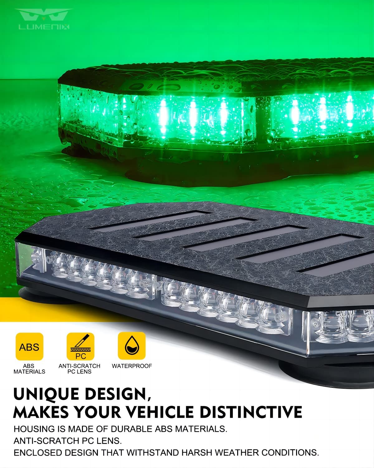 Lumenix 42 Led Roof Top Strobe Beacon Light Bar Hazard Warning Emergency Flashing Plow Lights With Controller For Law Enforcemen