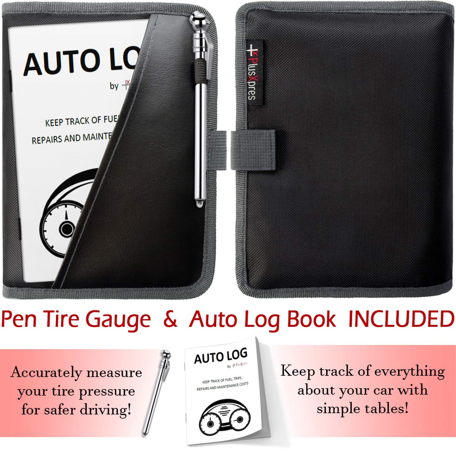 Glove Box Compartment Organizer - Car Document Holder - Owner Manual Case Pouch - Vehicle Storage Wallet For Registration & Insurance Card - Premium Auto Paperwork Holder - Log Book Included - Gray