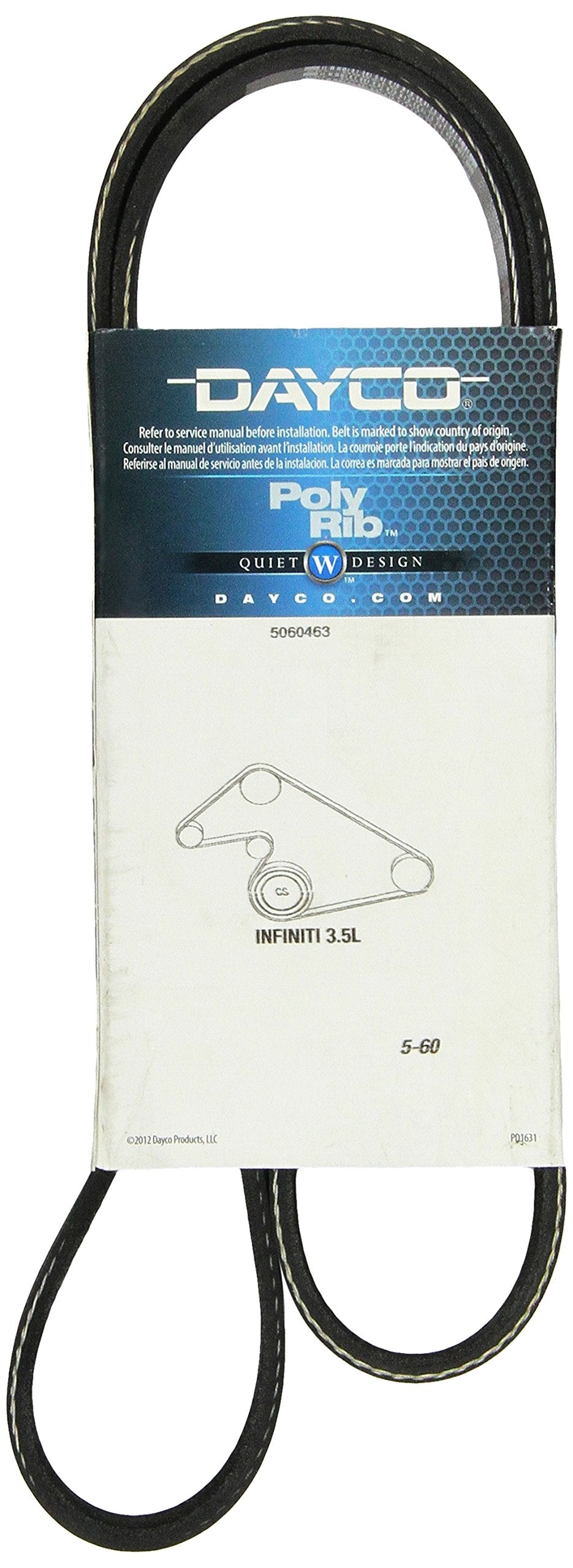 Dayco 5060463 Serpentine Belt,Black