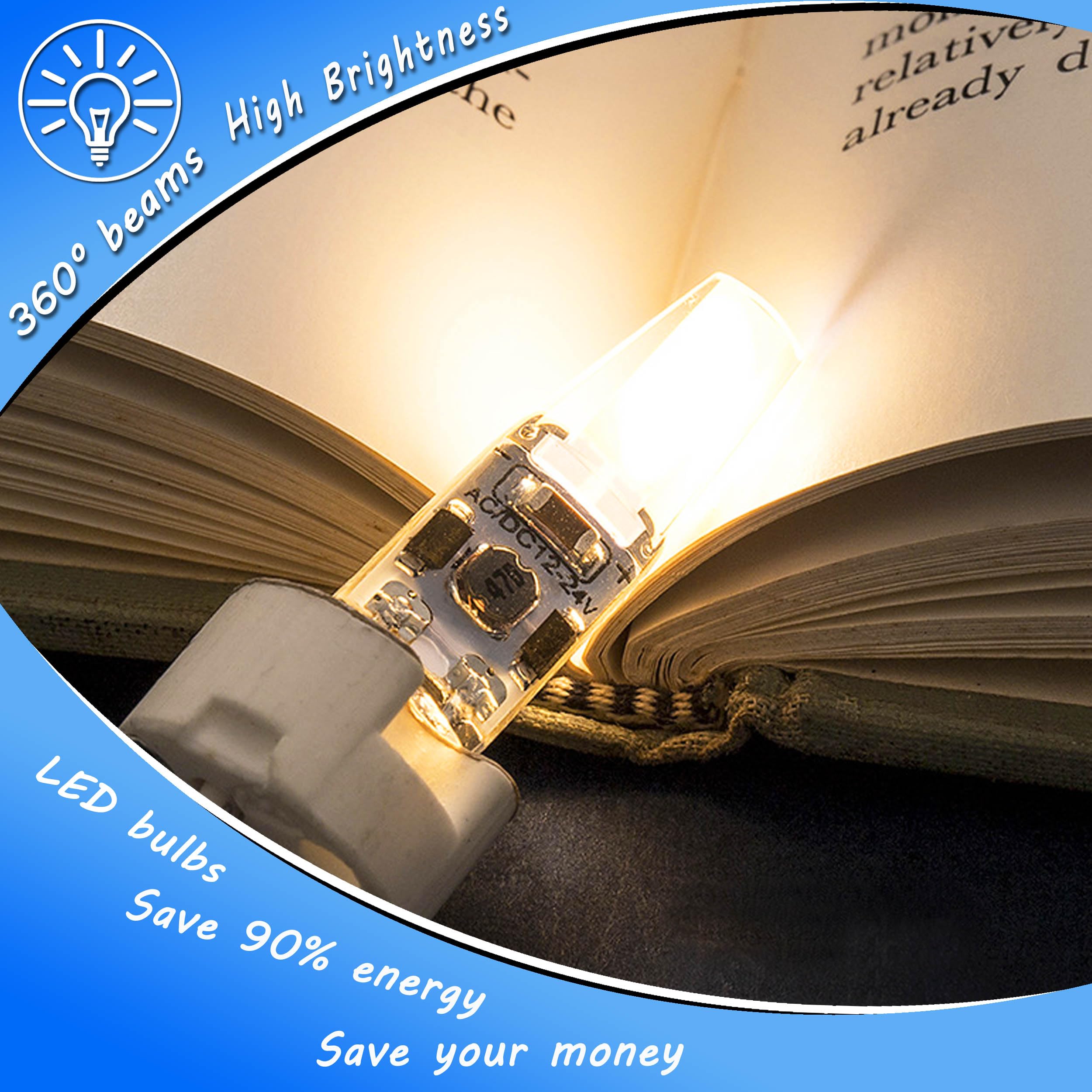 Heifymi G4 Led Bulb 3 Watt Equivalent 20W-35W Halogen Bulbs 2700K Warm White 350Lm Ac/Dc 12-24 Volt For Landscape Lighting, Unde