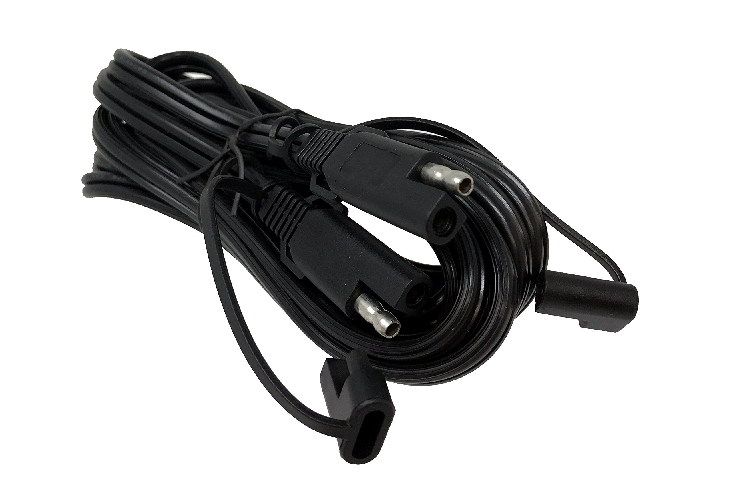 Tetra-Teknica MotoBasics Series SAE-12 12V SAE 2 Pin Quick Disconnect Extension Cable with Dust Cover, 12 Feet, 16 Gauge, 2 per