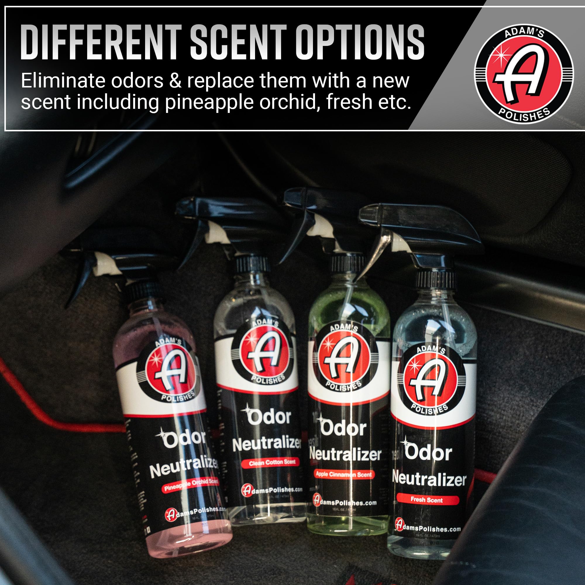 Adam's Polishes Odor Neutralizer Spray - Fresh Scent, 16oz - Car Air Freshener for Leather, Carpet & Upholstery