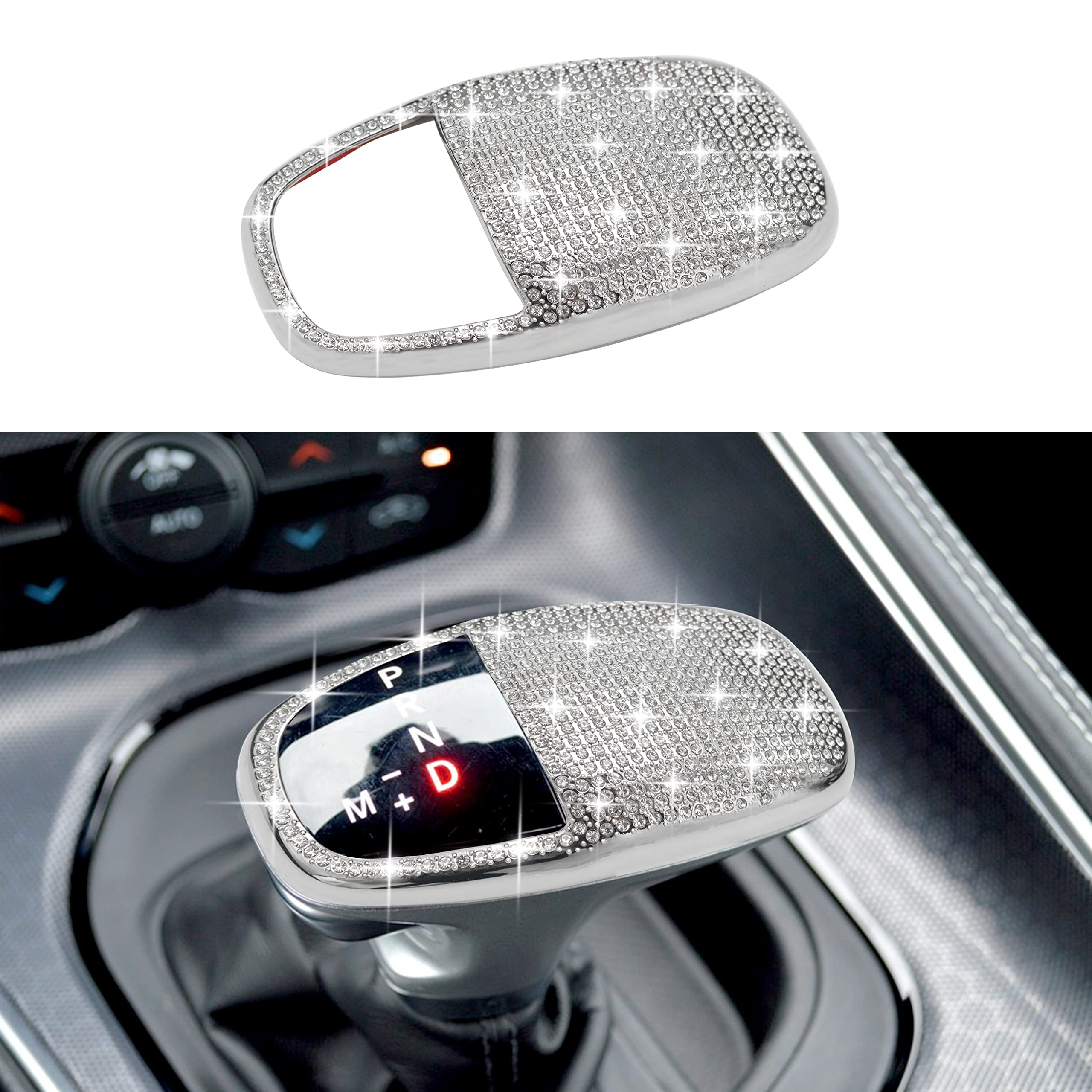 Senshine Gear Shift Knob Head Cover Bling Trim For Dodge Charger Challenger Accessories 2015-2023 2024 Durango 2016-2024 2025 Ab