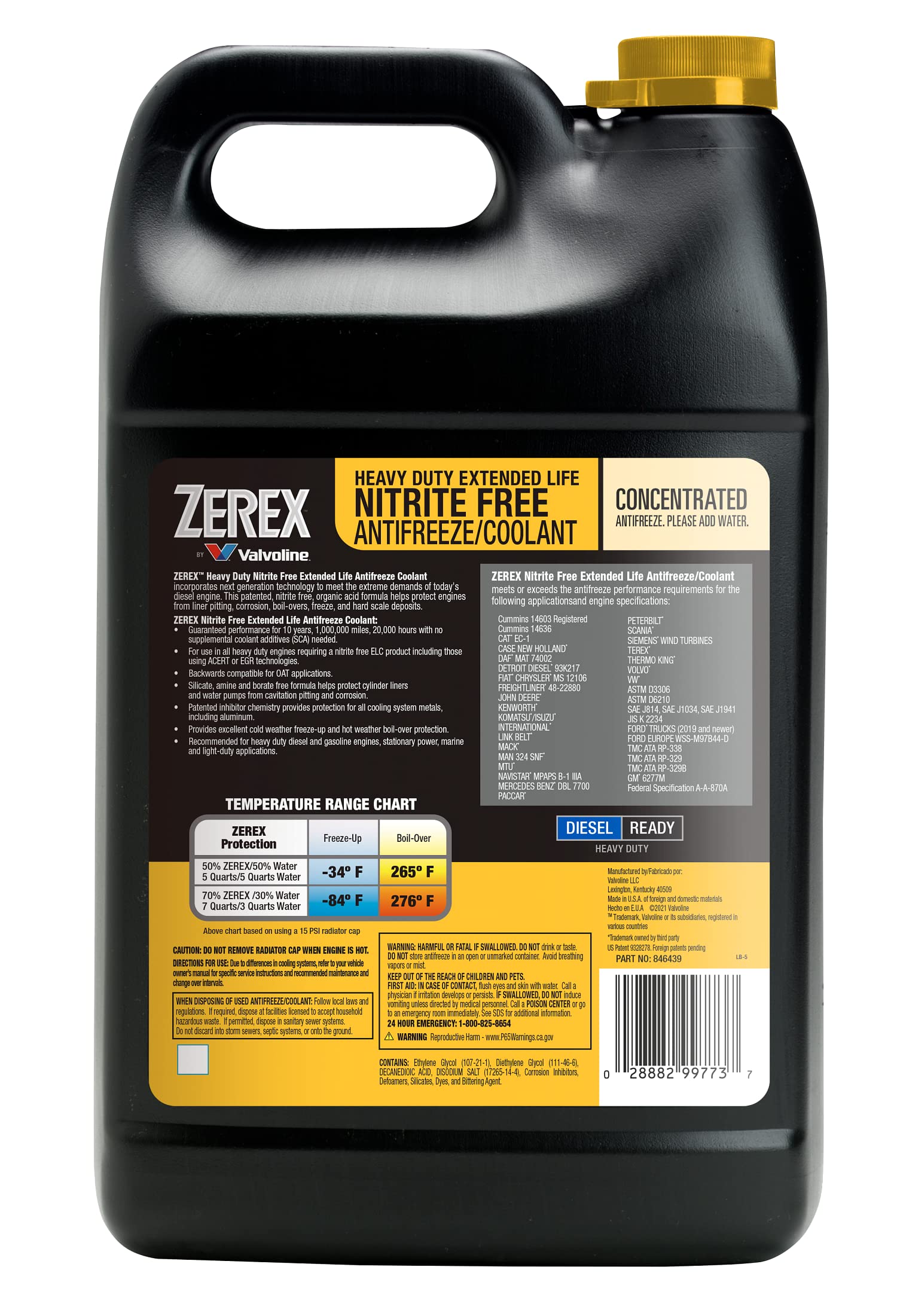Zerex Hd Nitrite Free Extended Life Concentrate Antifreeze/Coolant 1 Ga