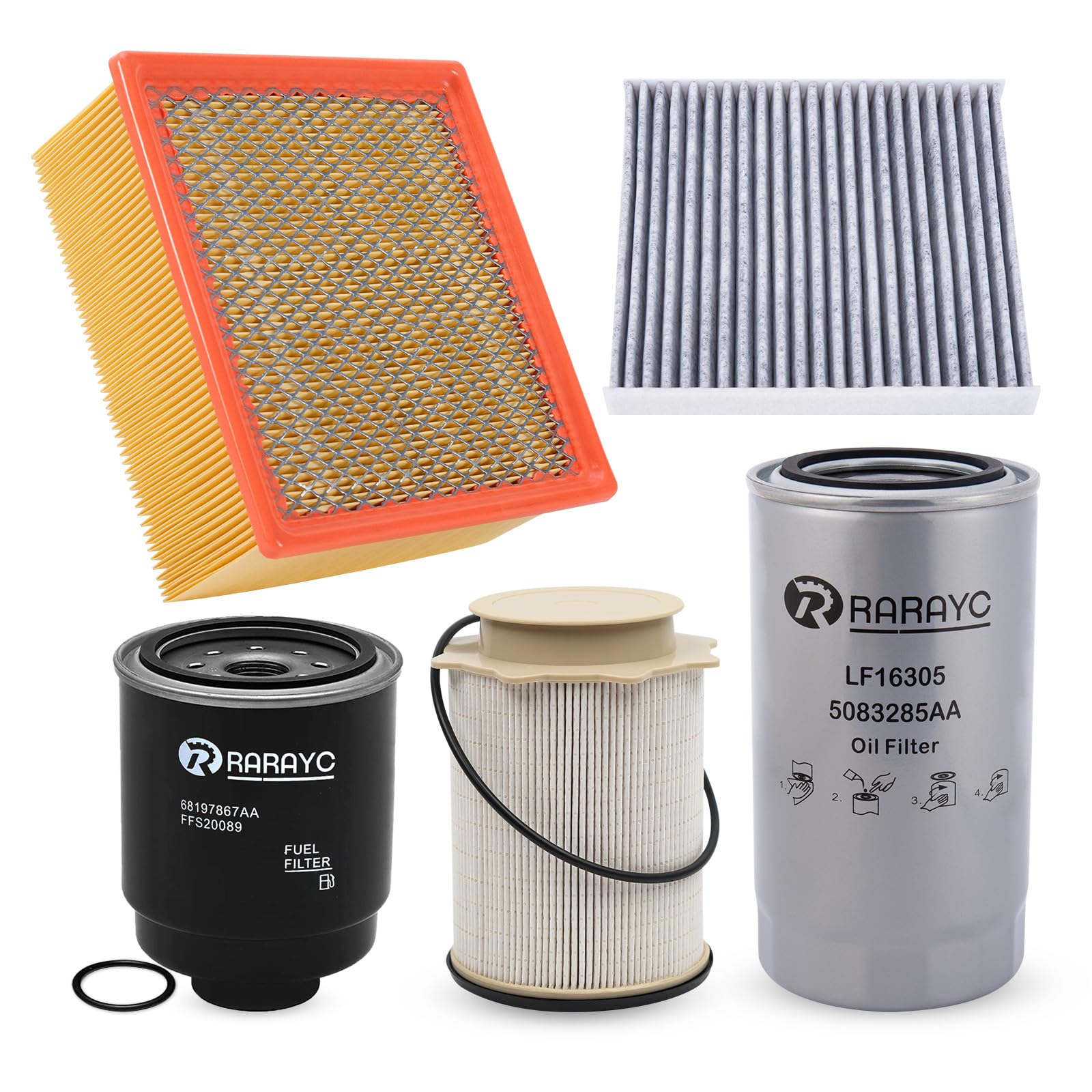 Rarayc 6.7L Cummins Fuel Filter Kit | Replacement For 2013-2018 Dodge Ram 2500 3500 4500 5500 6.7L | Replaces# 68197867Aa 681572