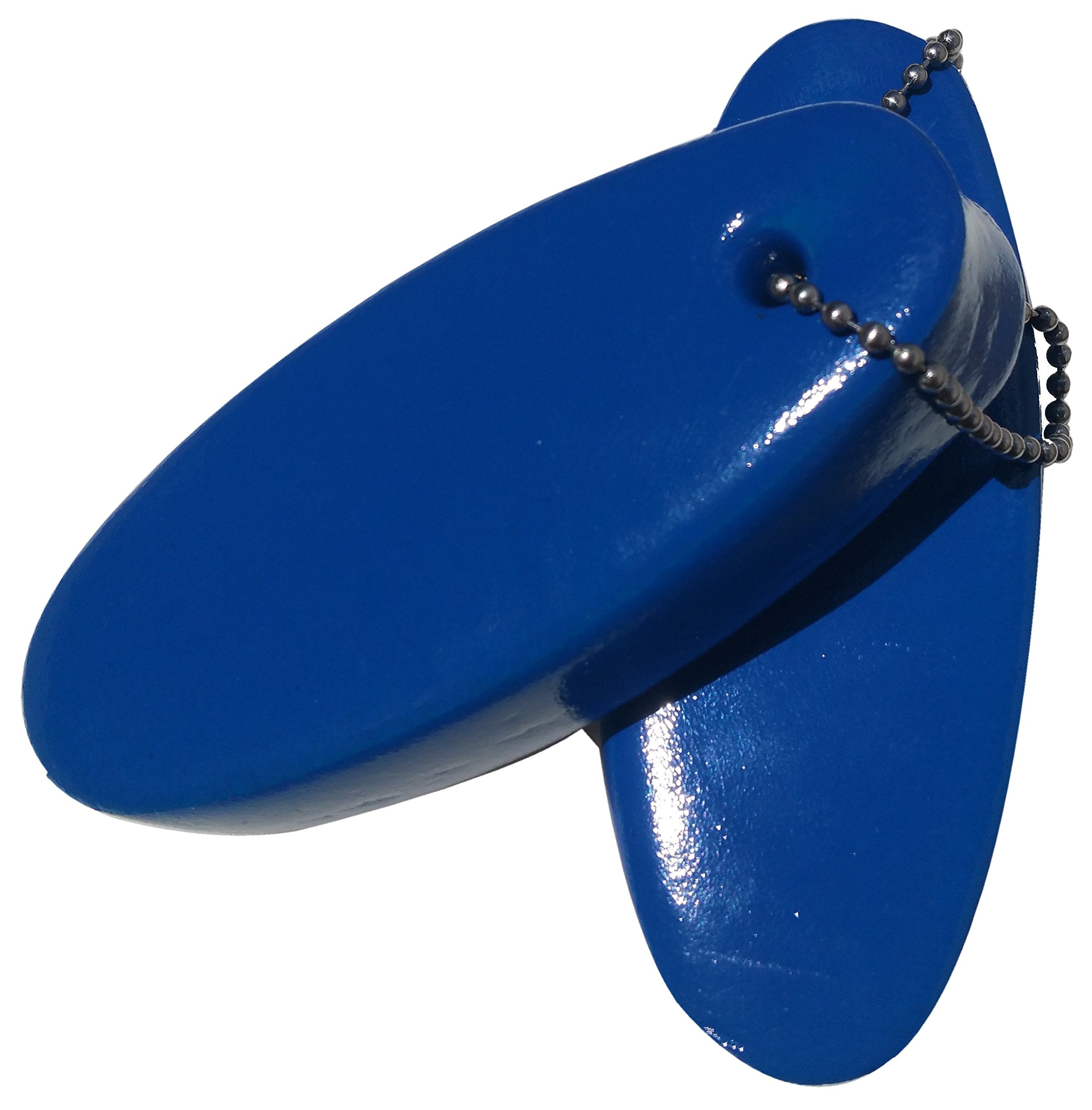 2 Pack Jumbo Vinyl Coated Blue Floating Keychain Key Floats -Made In The Usa- (Blue)
