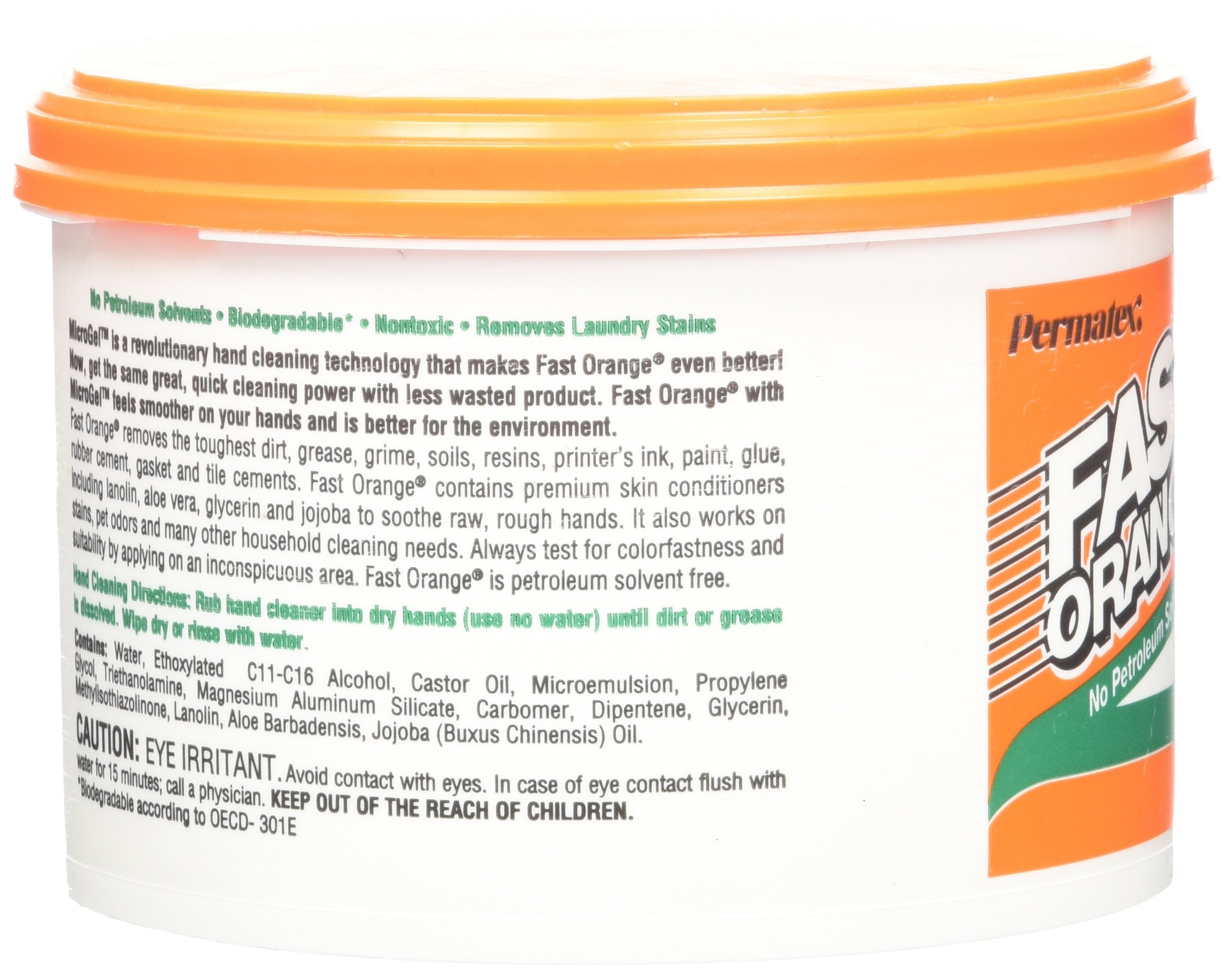 Permatex 33013 Fast Orange Smooth Cream Hand Cleaner, 14 Oz., 14 Ounce