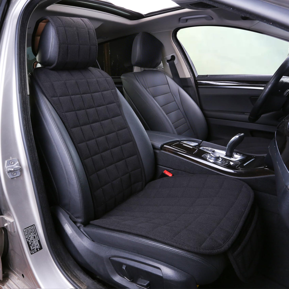 Suninbox Cooling Car Seat Covers,Cloth Seat Covers for Cars,Linen Car Seat Protector,Front Seat Only Universal Fits Most Automot