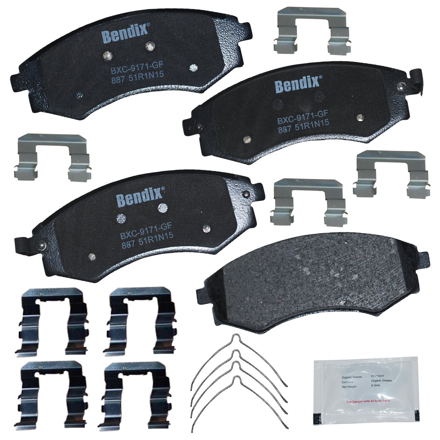 Bendix Priority1 Cfc887 Ceramic Front Brake Pads For Hyundai Elantra 2006-2005, Tiburon 2001, Kia Magentis 2002-2001, Optima 200