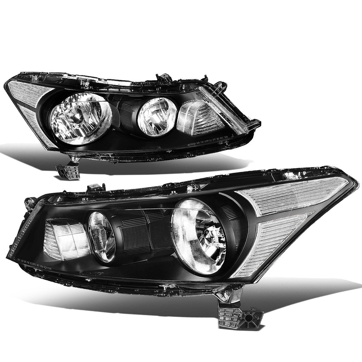 Auto Dynasty Halogen Model Headlights Assembly Compatible With Honda Accord Sedan 4-Door 2008 2009 2010 2011 2012, Driver And Pa