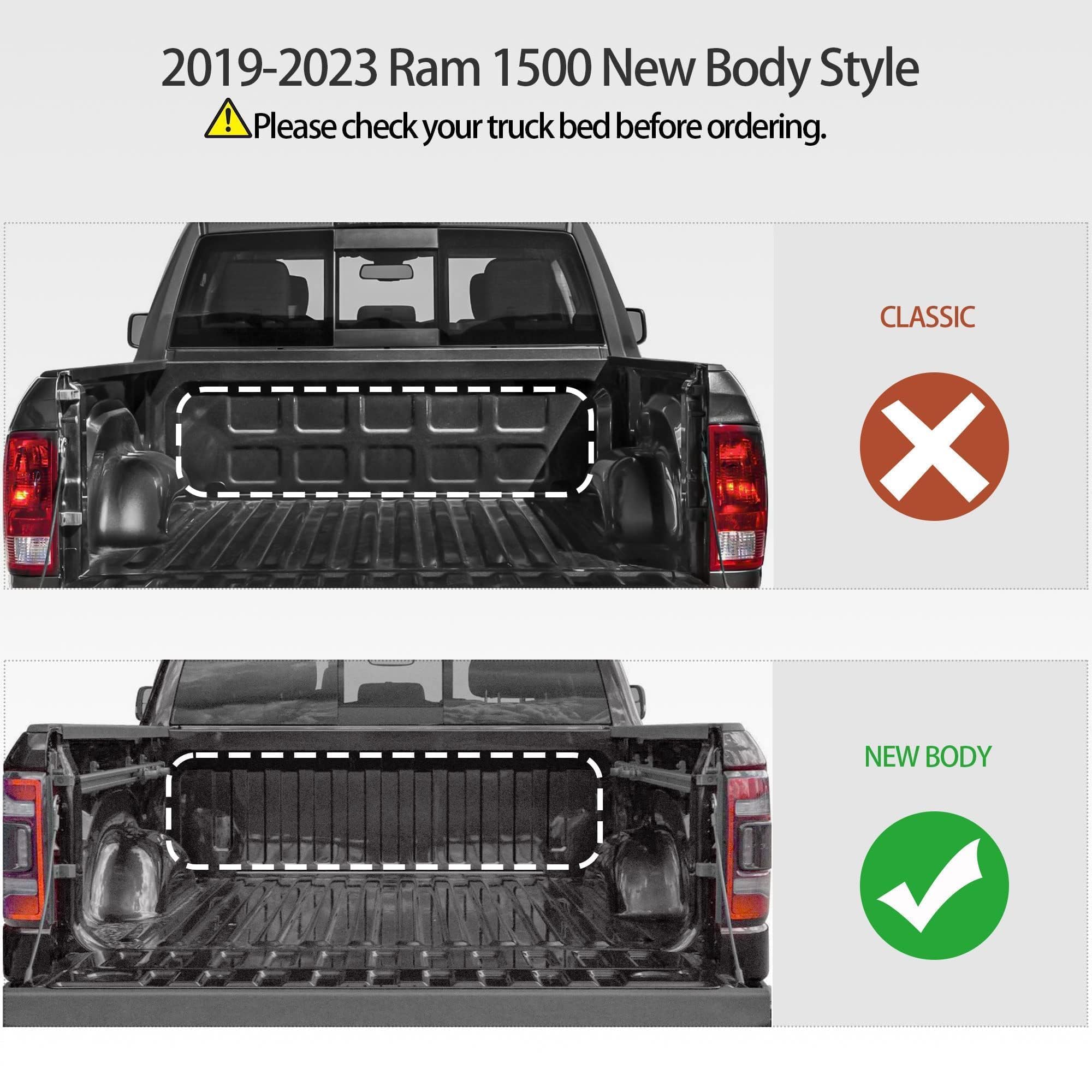 Oedro Soft Roll Up Truck Bed Tonneau Cover Compatible With 2019 2020 2021 2022 2023 2024 Dodge Ram 1500 New Body Style 6.4 Ft Be