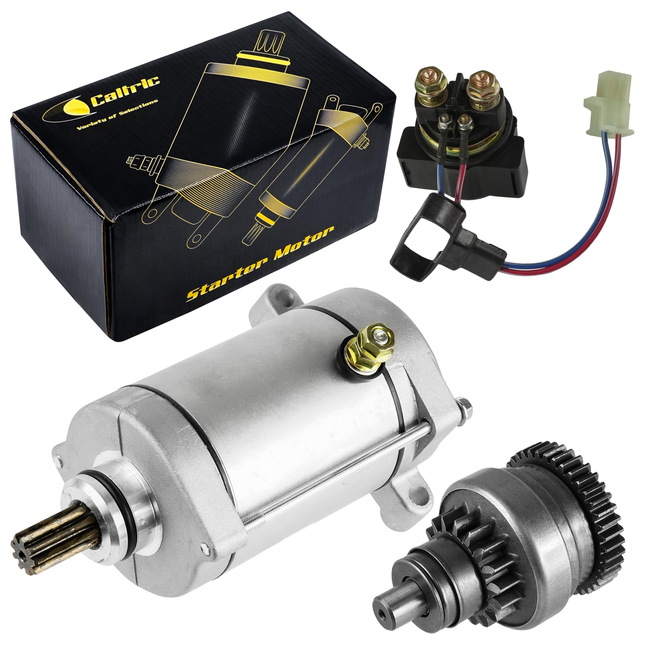 Caltric Starter & Drive Compatible With Yamaha Grizzly 600 Yfm600 Yfm-600 595Cc Engine 1998-2001 Relay Solenoid