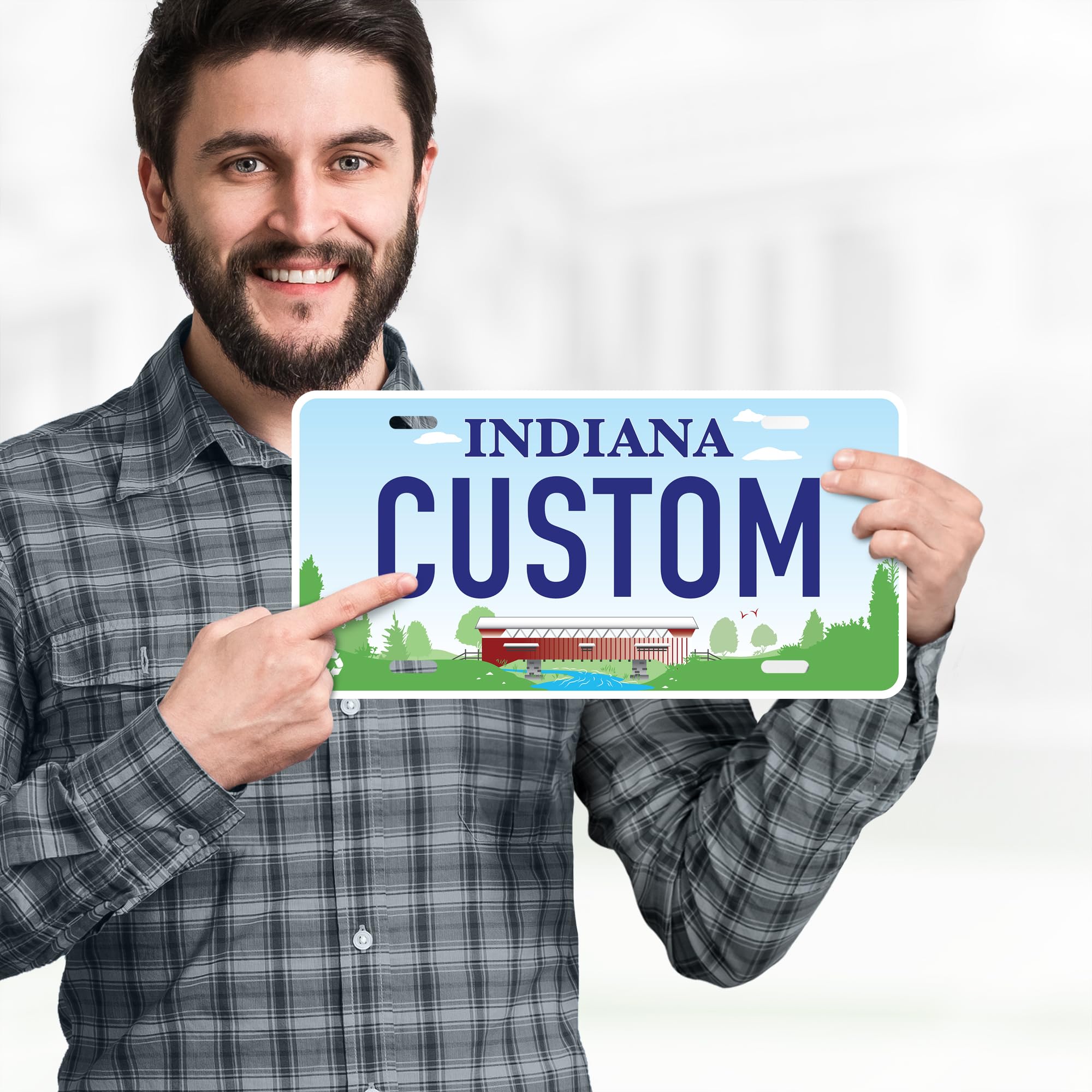 Custom Indiana License Plate, Personalized License Plates For Car, 6X12 Inch, Rust-Free Fade Resistant Aluminum, Usa Made By My