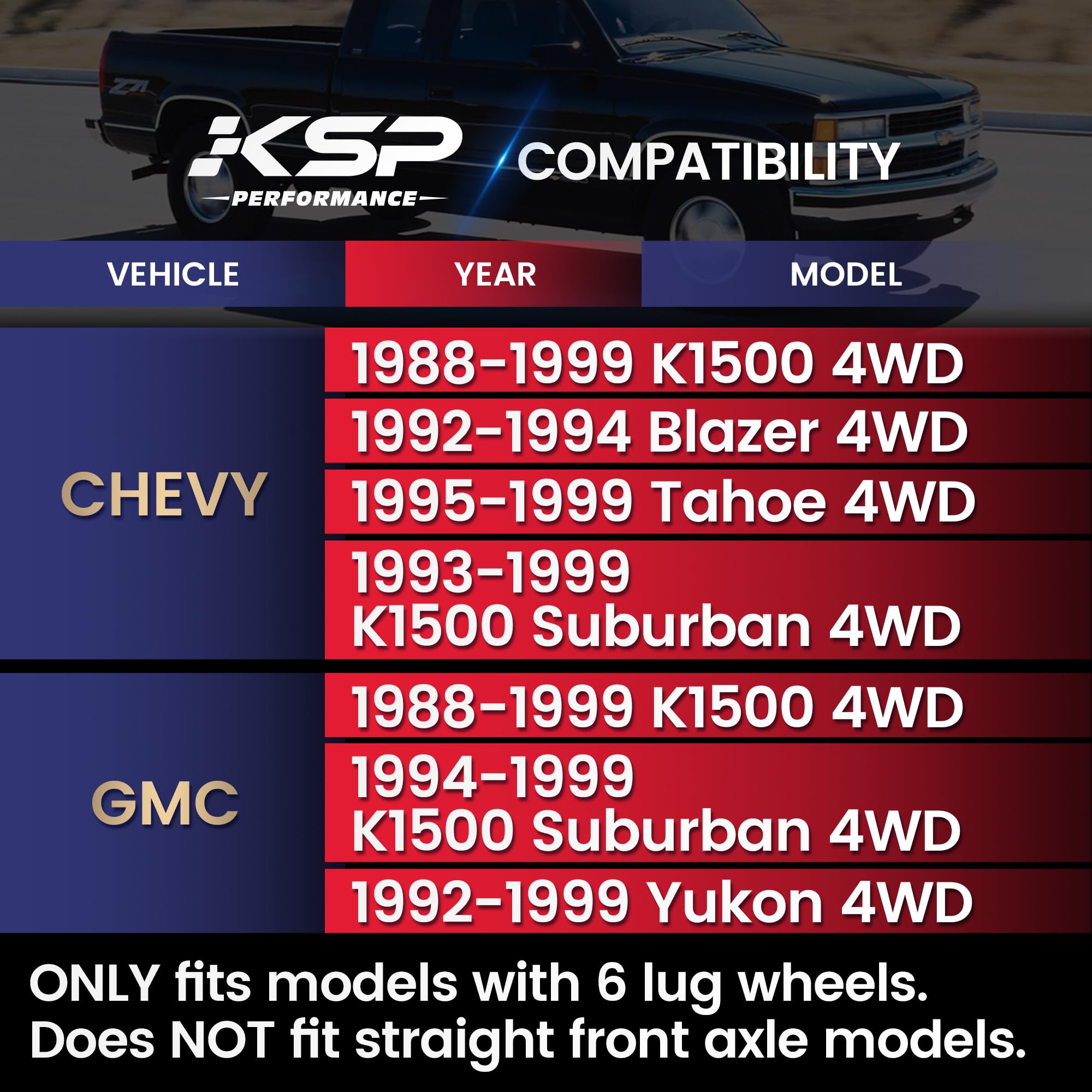 Ksp 2-4 '' K1500 Upper Control Arms, Adjustable Front Control Arm Compatible With Chevy Gmc K1500 1988-1999, Aftermarket Steel U